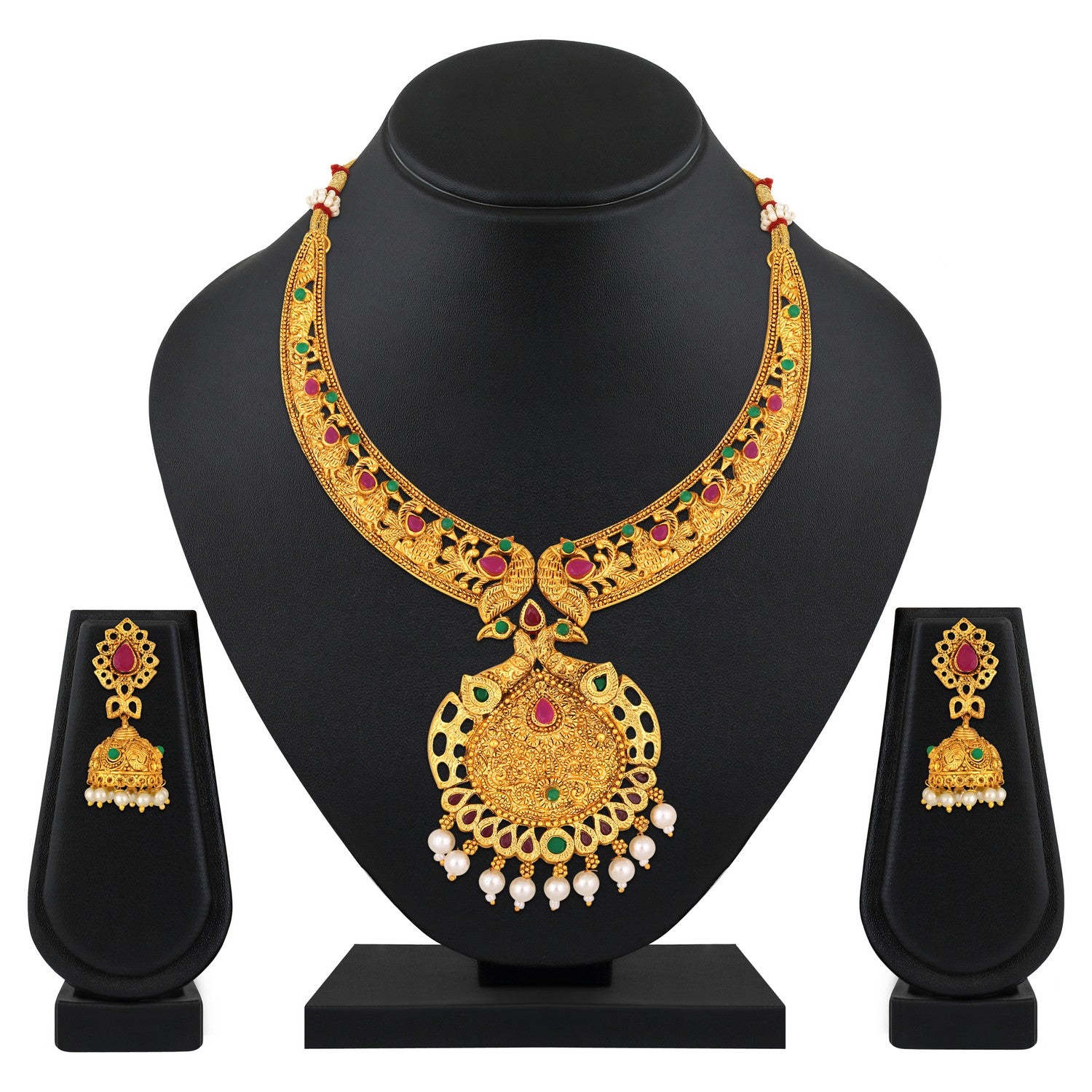 Traditional Multicolour Meenakari Work White Kundan Necklace Set