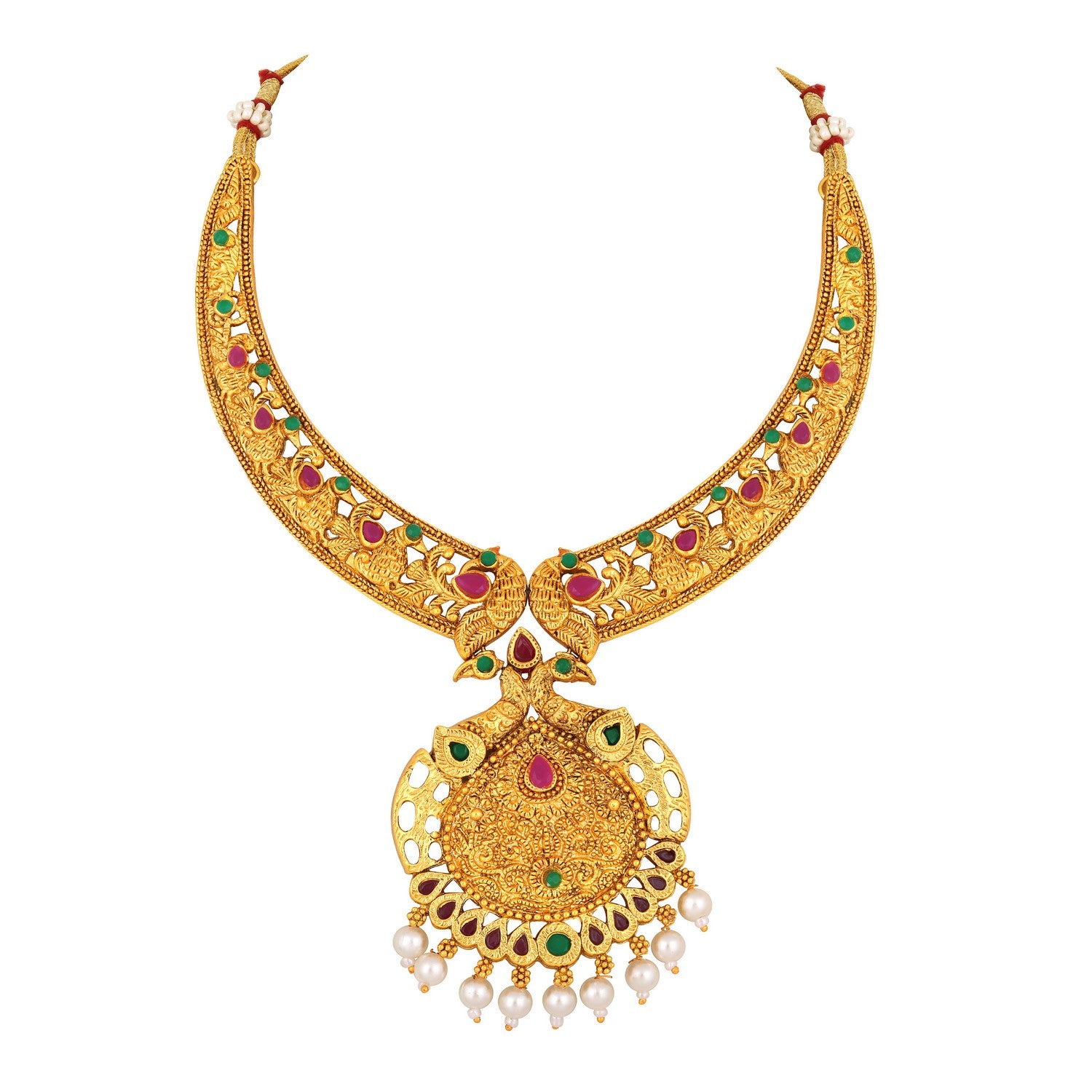 Traditional Multicolour Meenakari Work White Kundan Necklace Set