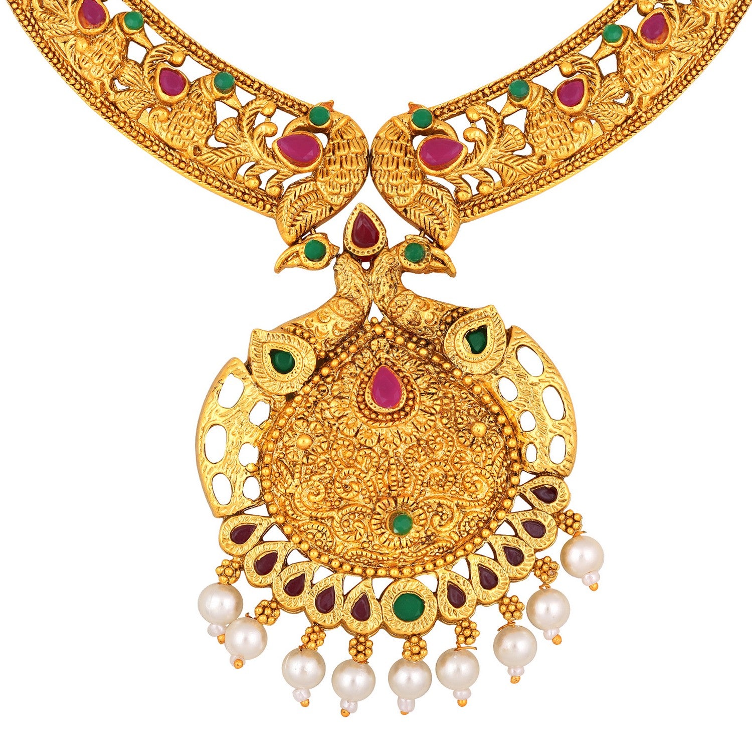 Traditional Multicolour Meenakari Work White Kundan Necklace Set