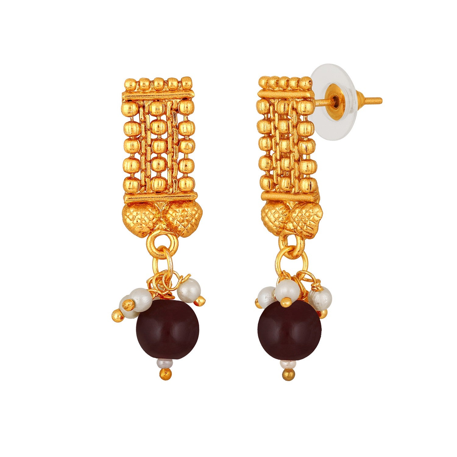 Traditional Maroon Beard Chokar Necklace Set