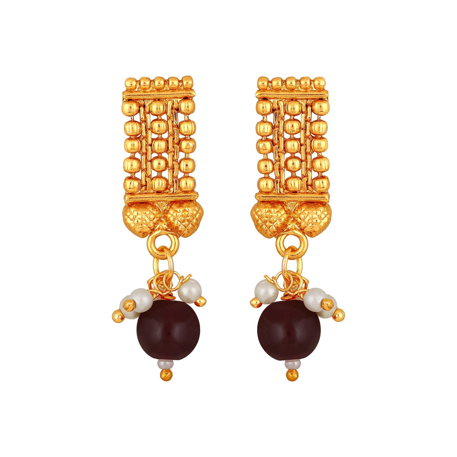 Traditional Maroon Beard Chokar Necklace Set