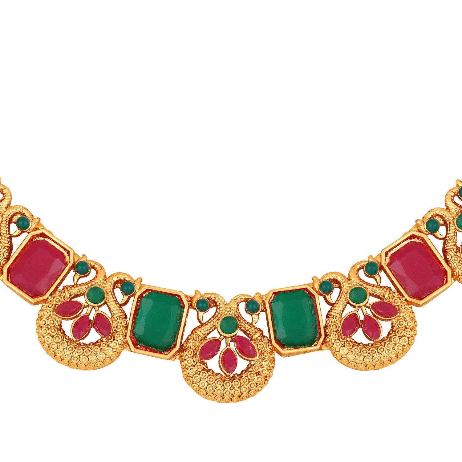 Traditional Multicolour Circular Shaped Chokar Necklace Set