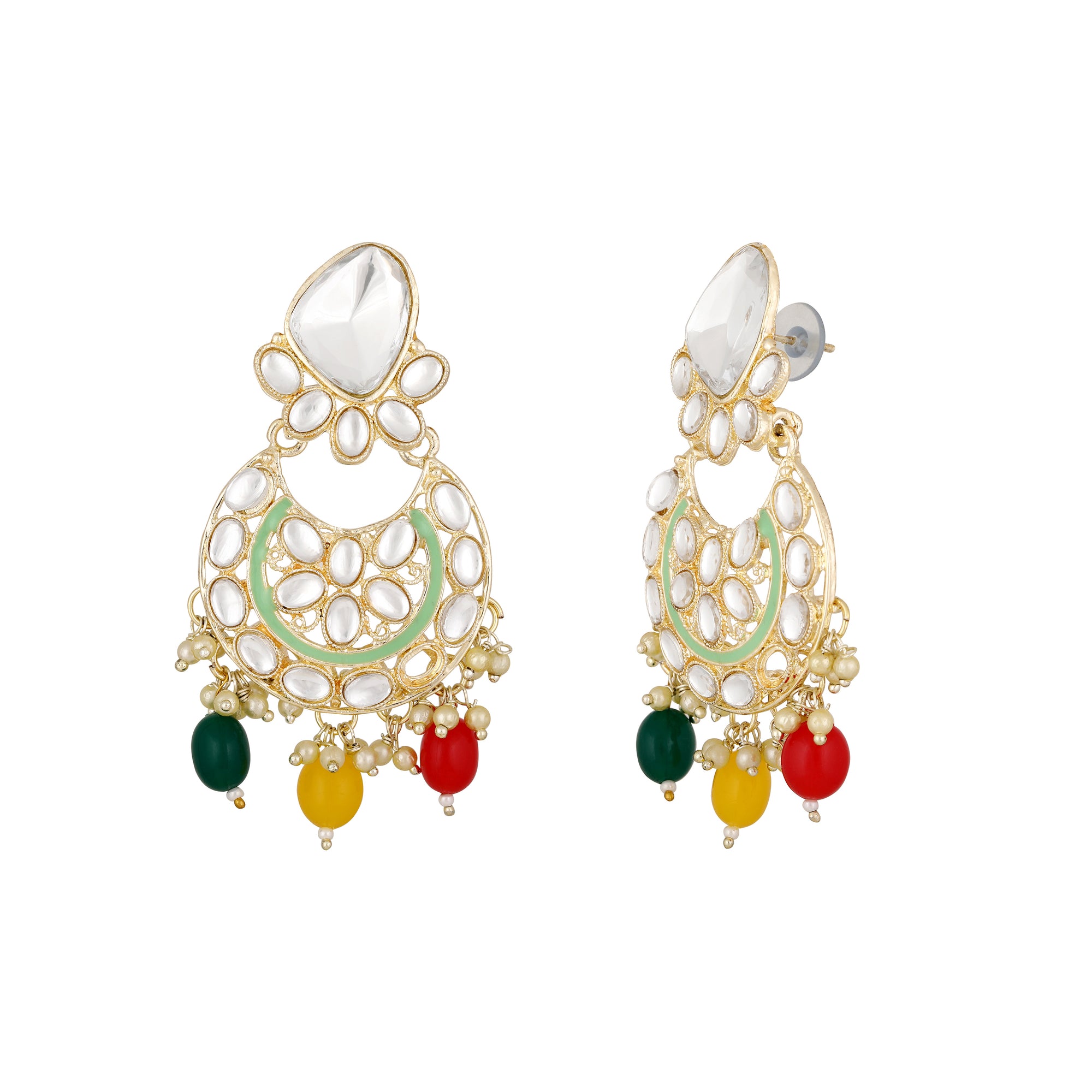 Multicolour Meenakari Work Kundan Chokar Necklace Set