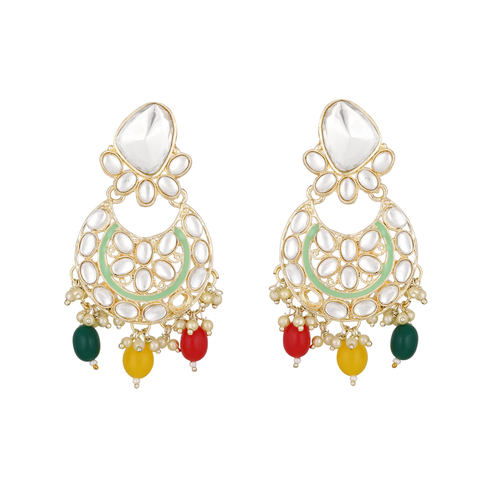 Multicolour Meenakari Work Kundan Chokar Necklace Set