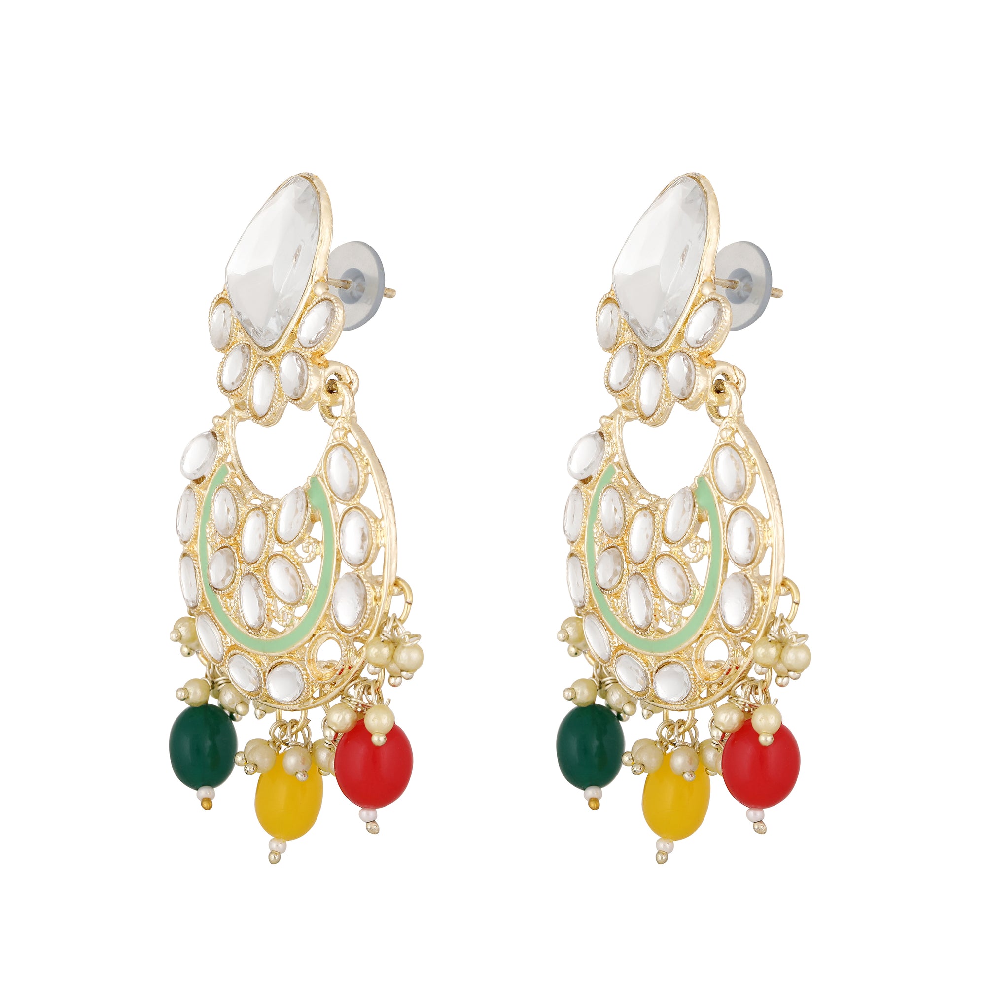 Multicolour Meenakari Work Kundan Chokar Necklace Set