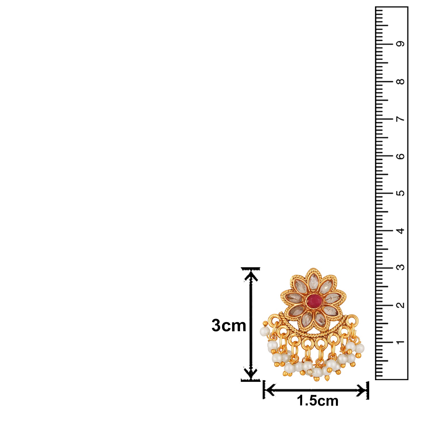 3 Layer kundan Floral Necklace Set