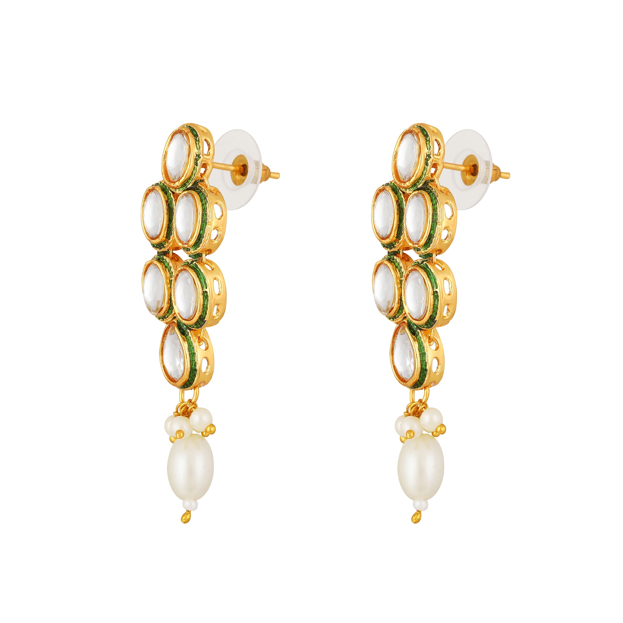 Green-meenakari-work-white-kundan-chokar-necklace-set