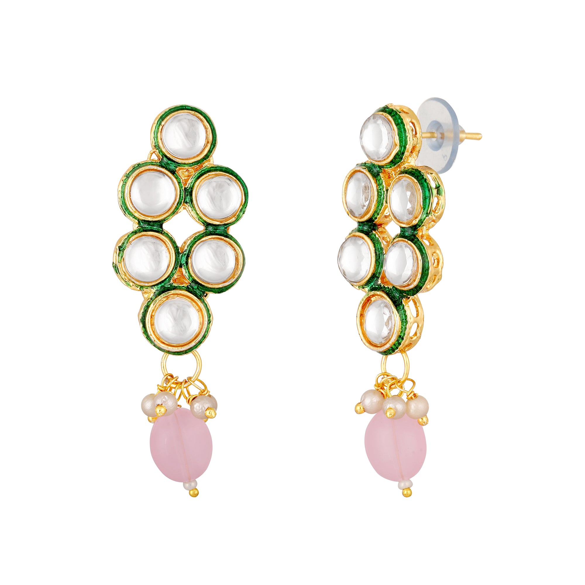 Meenakari Work Multicoloured Kundan Necklace Set