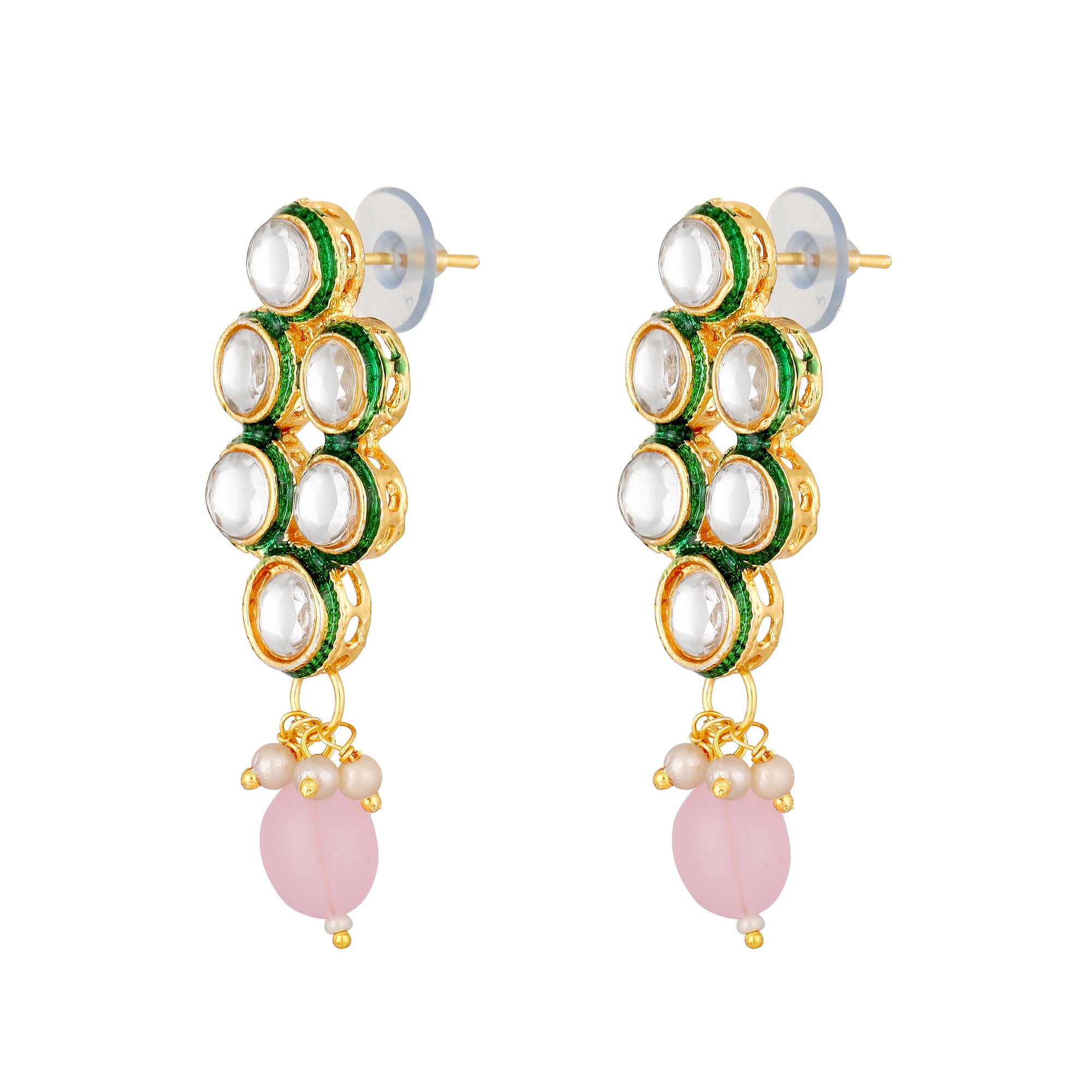 Meenakari Work Multicoloured Kundan Necklace Set