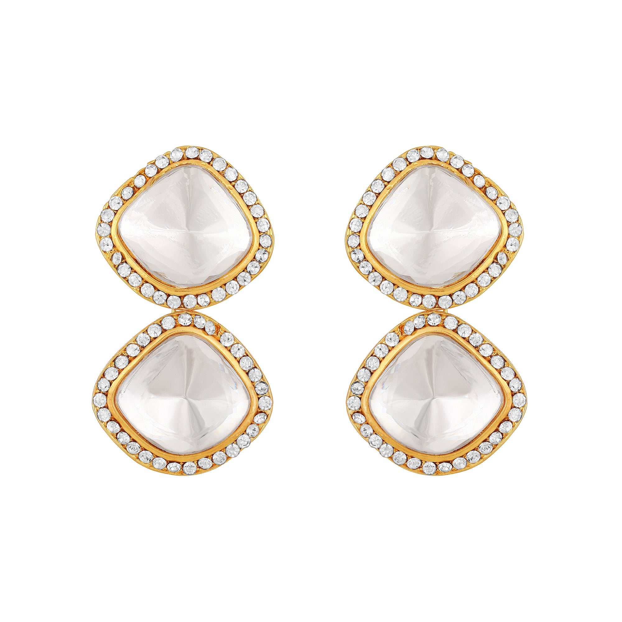 Red and white Kundan Chokar Necklace Set