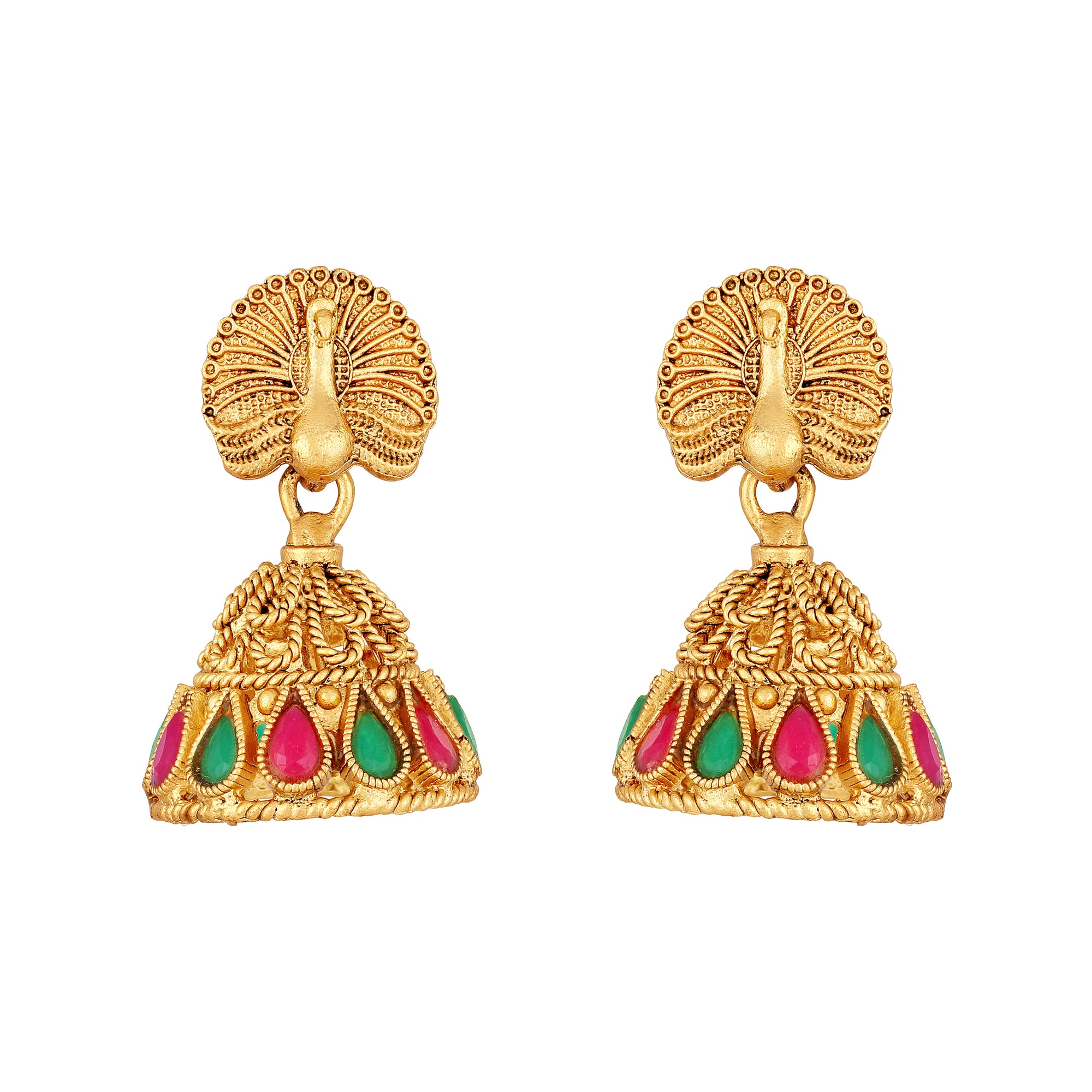 Multicolour Radha Krishana Peacock shaped Necklace Set