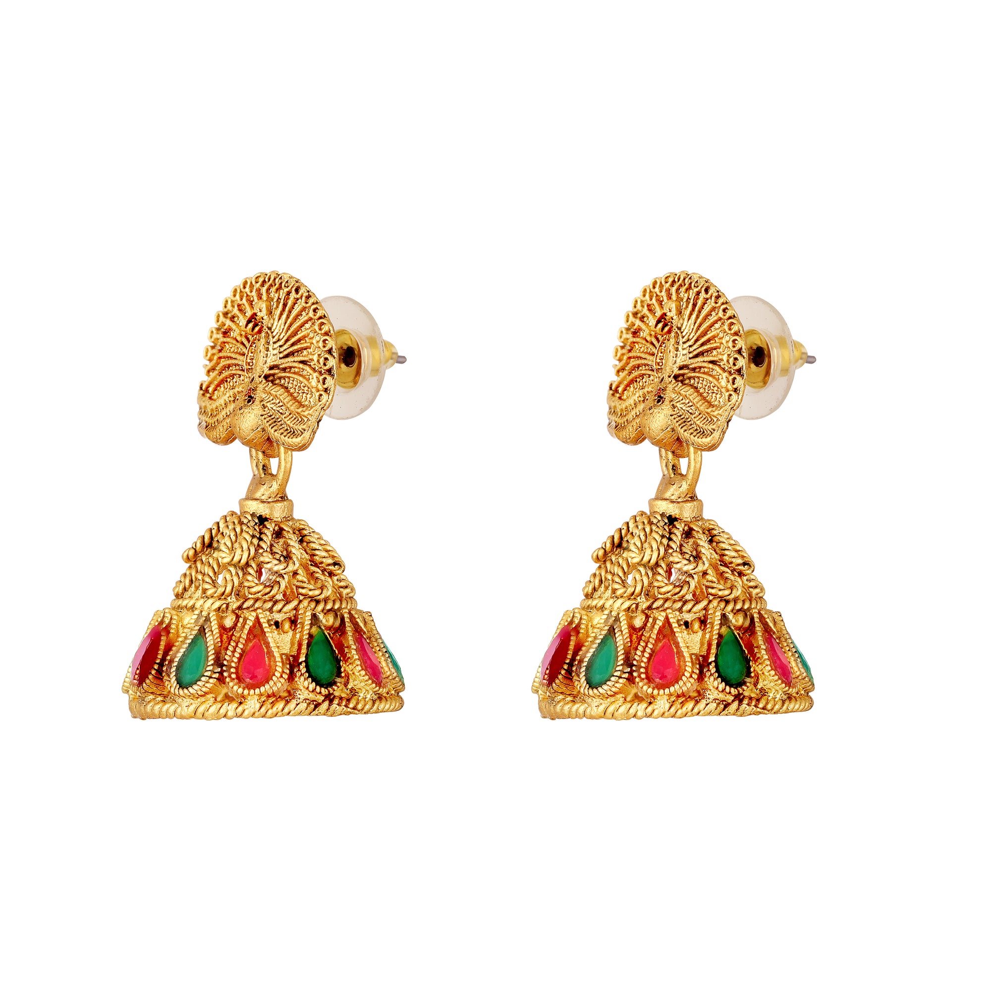 Multicolour Radha Krishana Peacock shaped Necklace Set