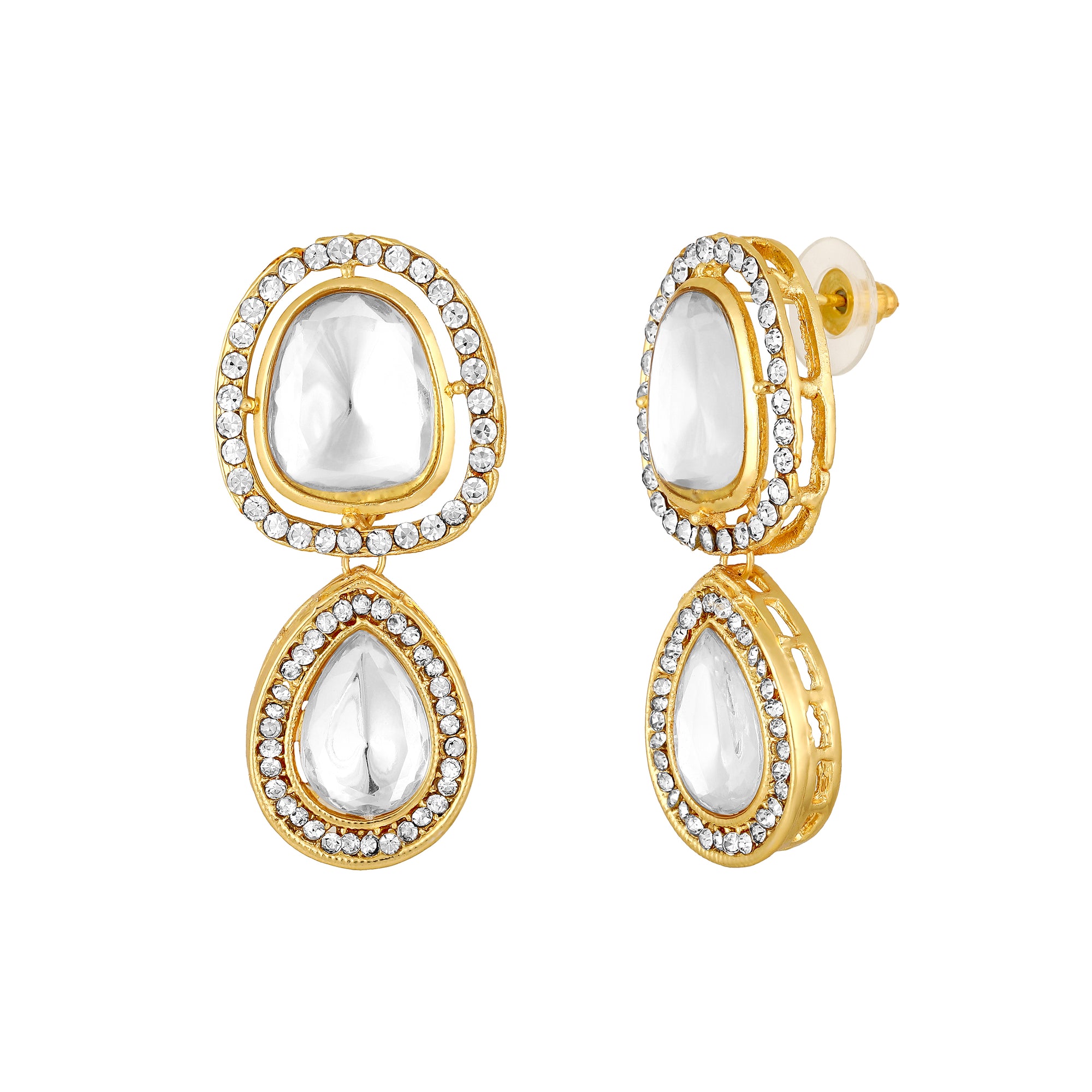 Green and White Kundan Necklace Set