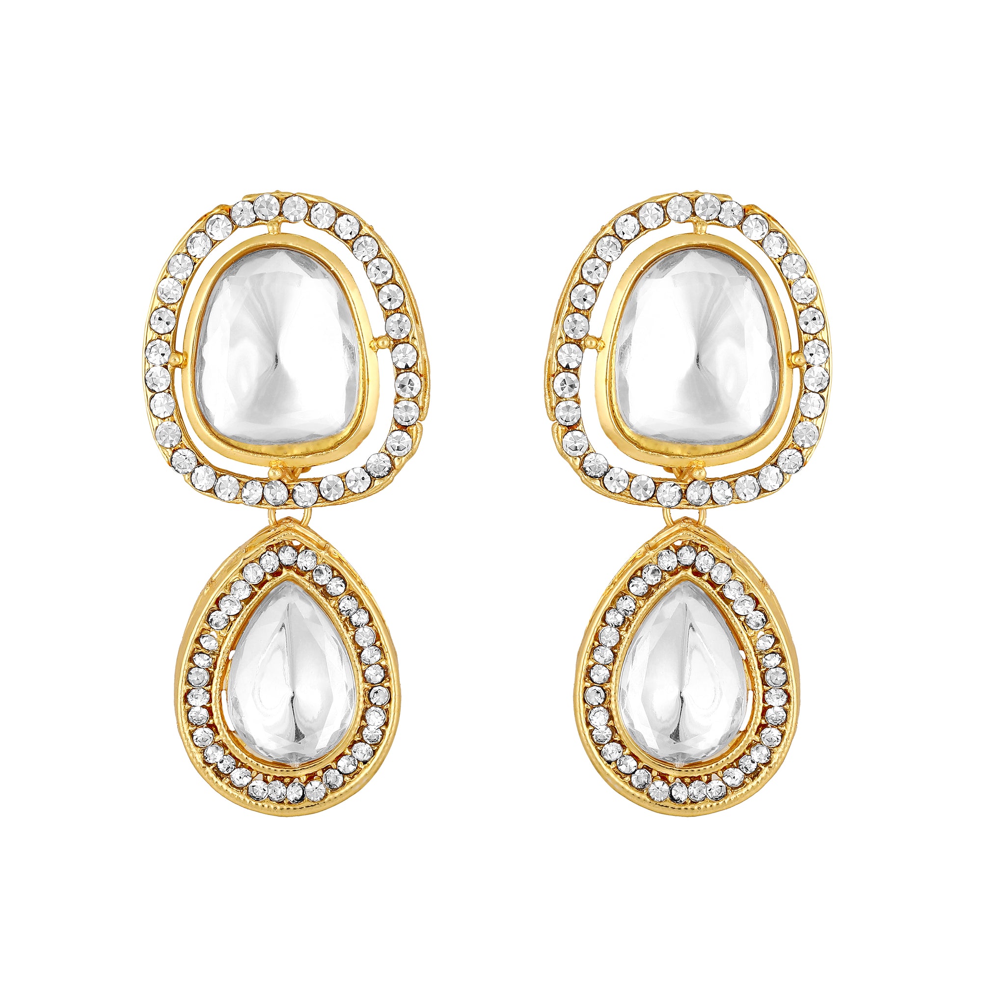 Green and White Kundan Necklace Set