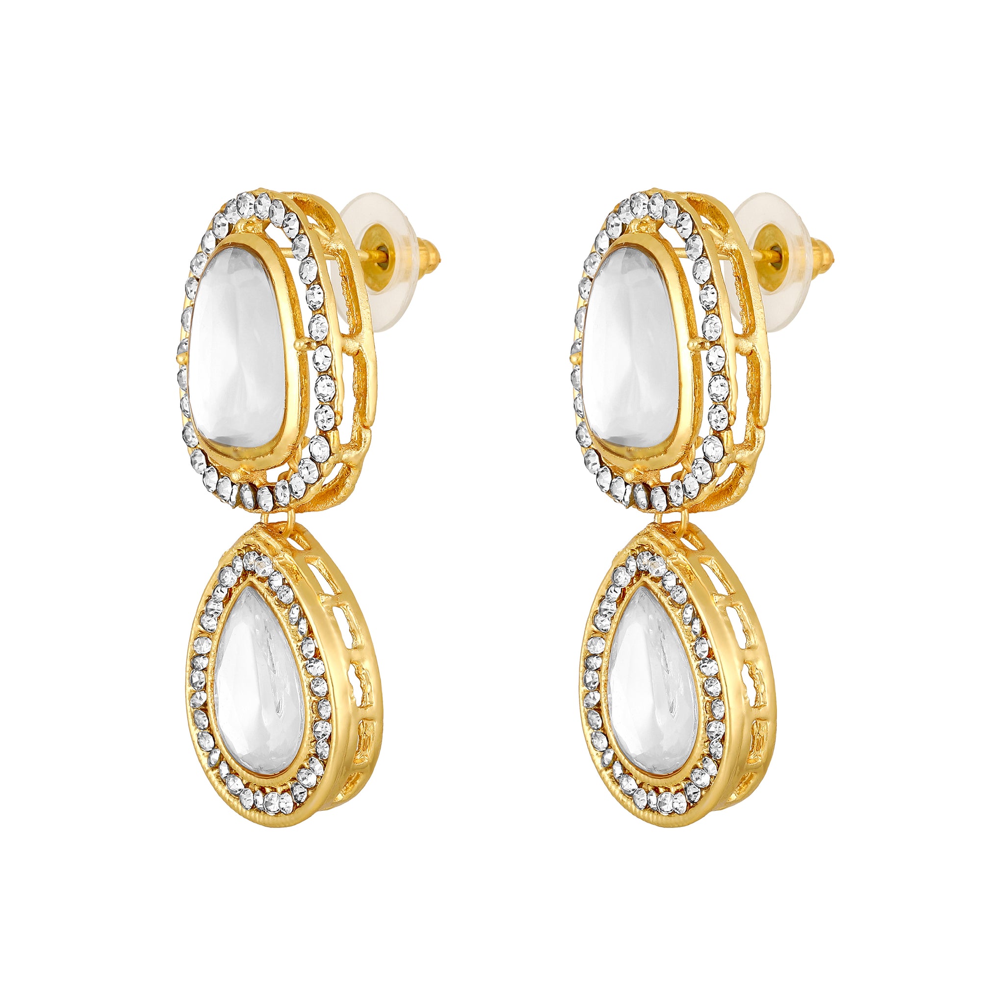 Green and White Kundan Necklace Set