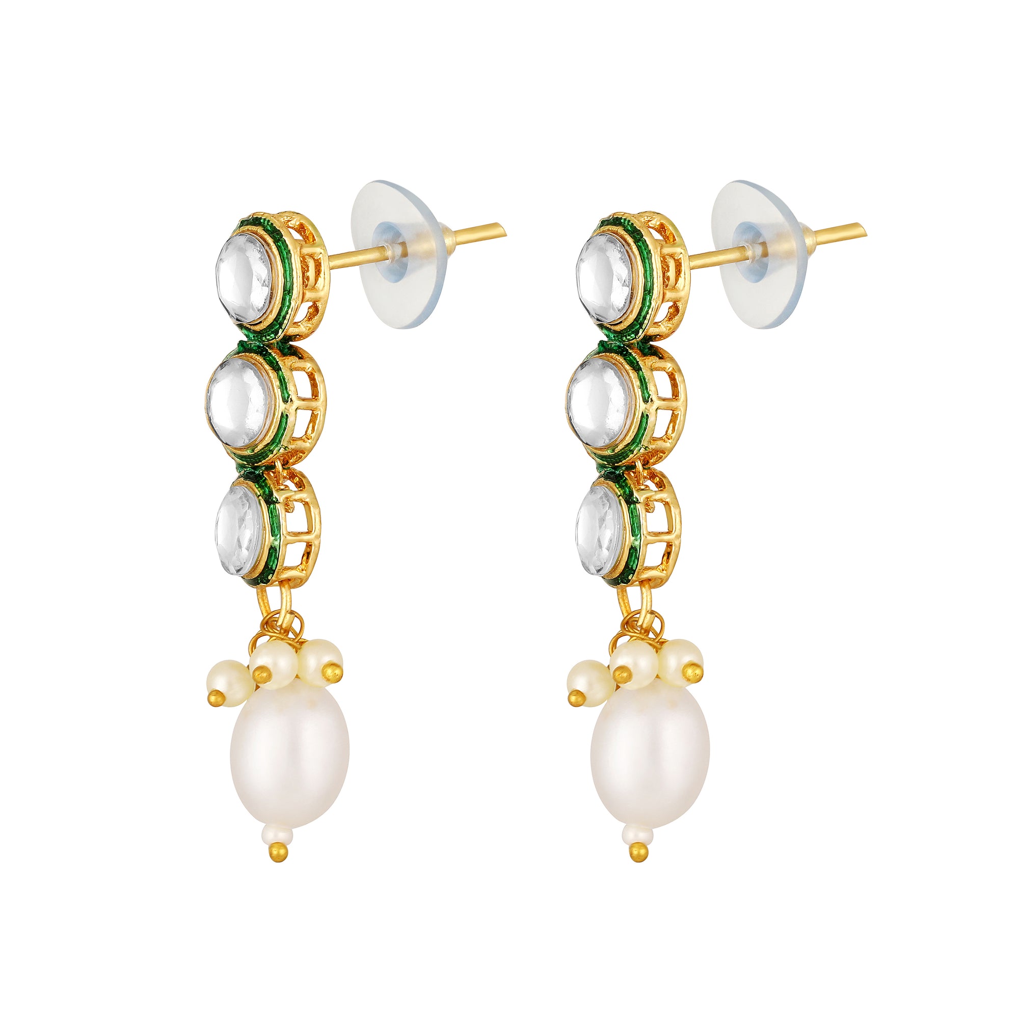 Green-meenakari-work-white-kundan-chokar-necklace-set