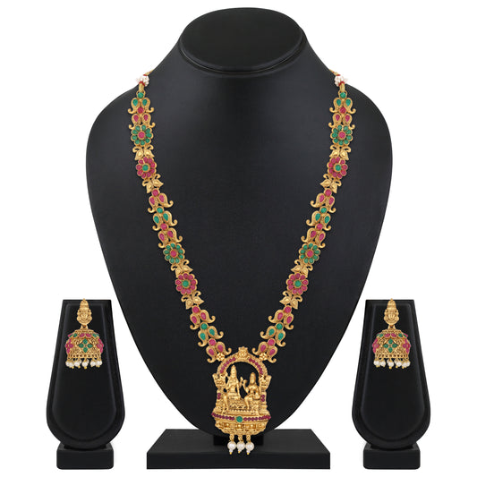 Lord Shiv parvati Kundan Necklace Set