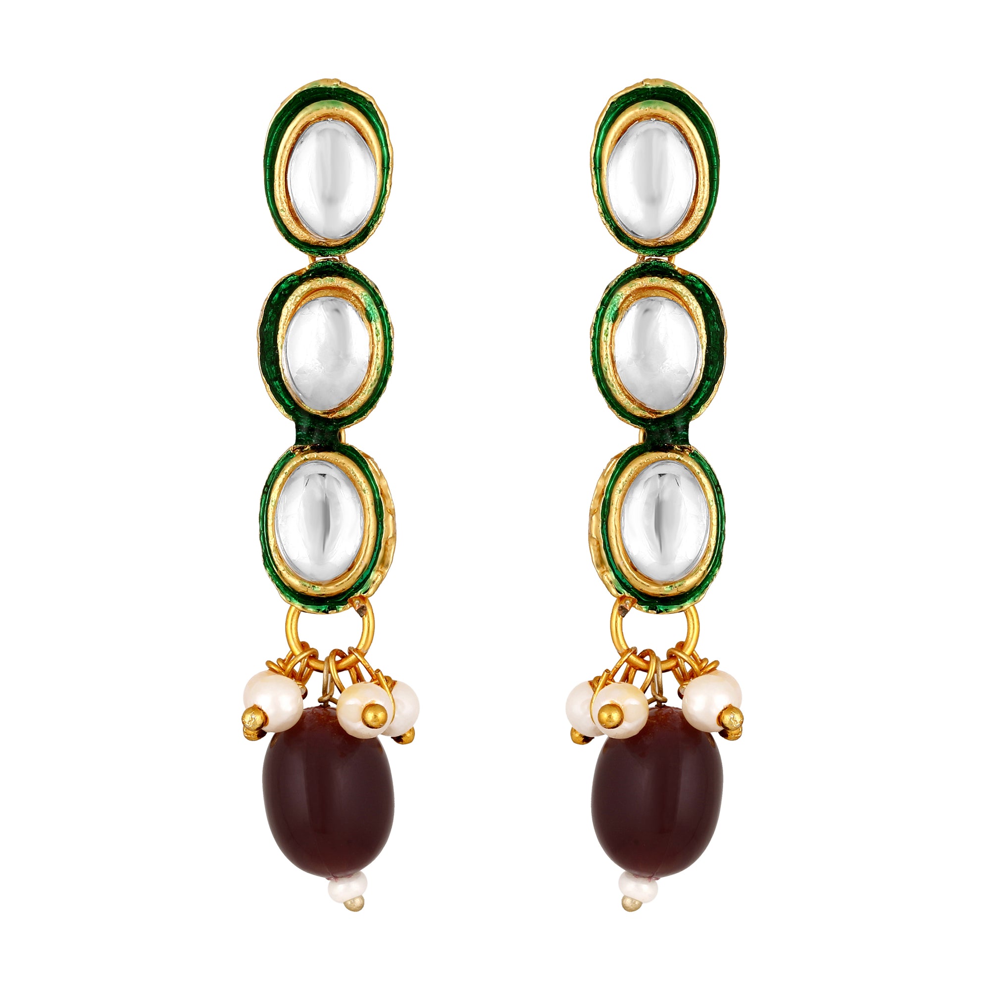 Meenakari Work Multicolur Pearls kundan Chokar Necklace Set