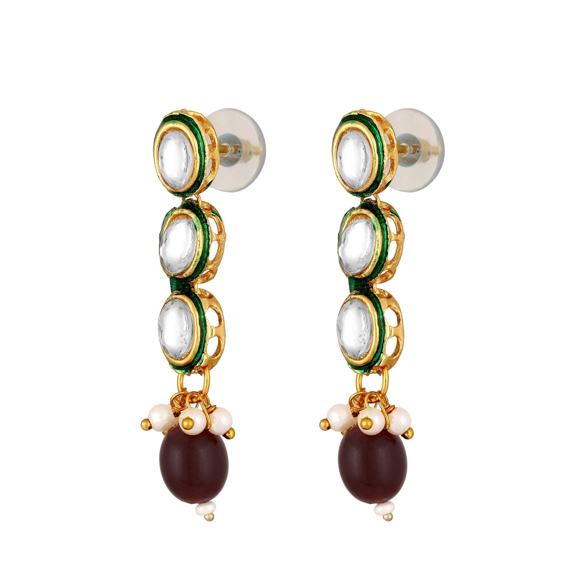 Meenakari Work Multicolur Pearls kundan Chokar Necklace Set