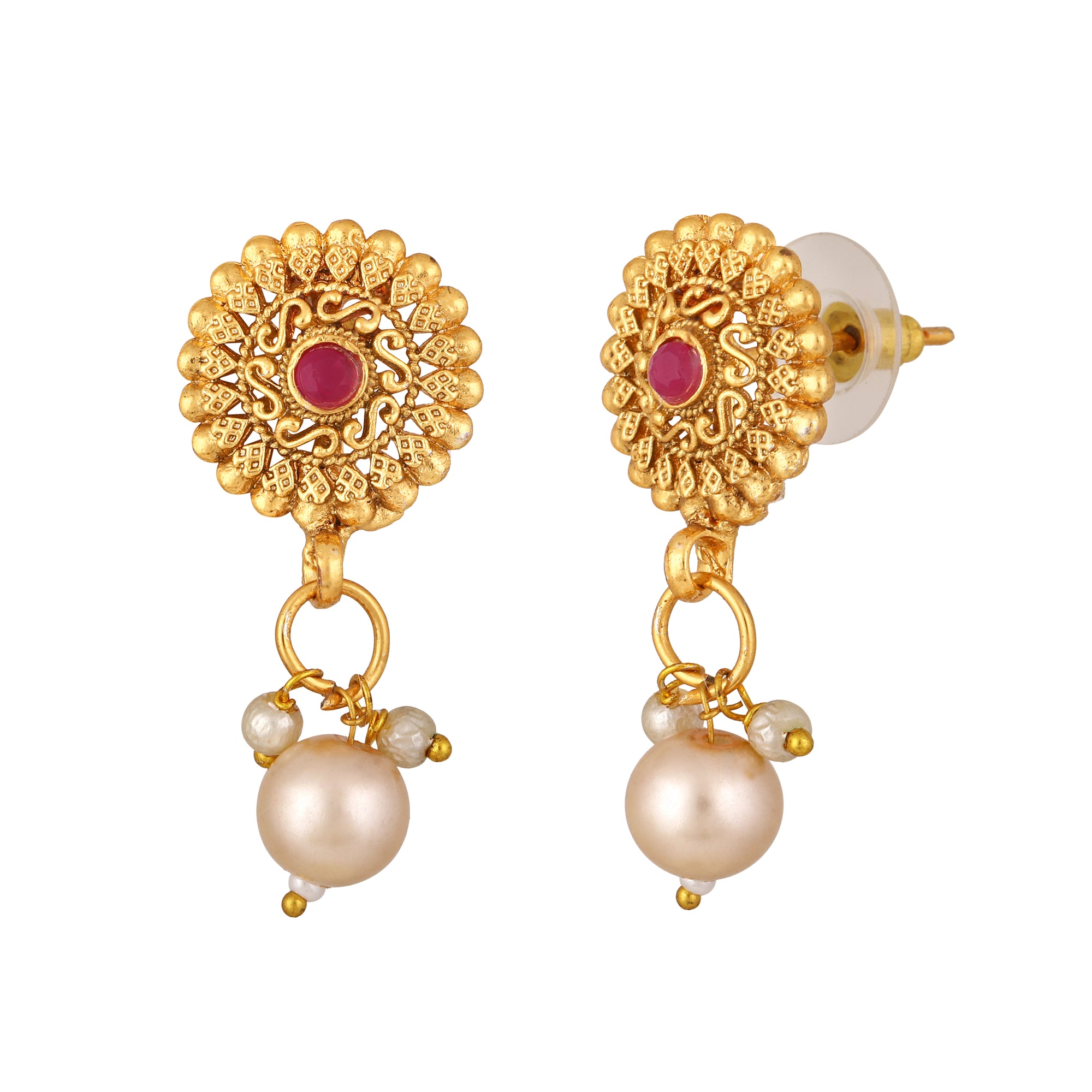 Floral Shaped Kundan Necklace Set