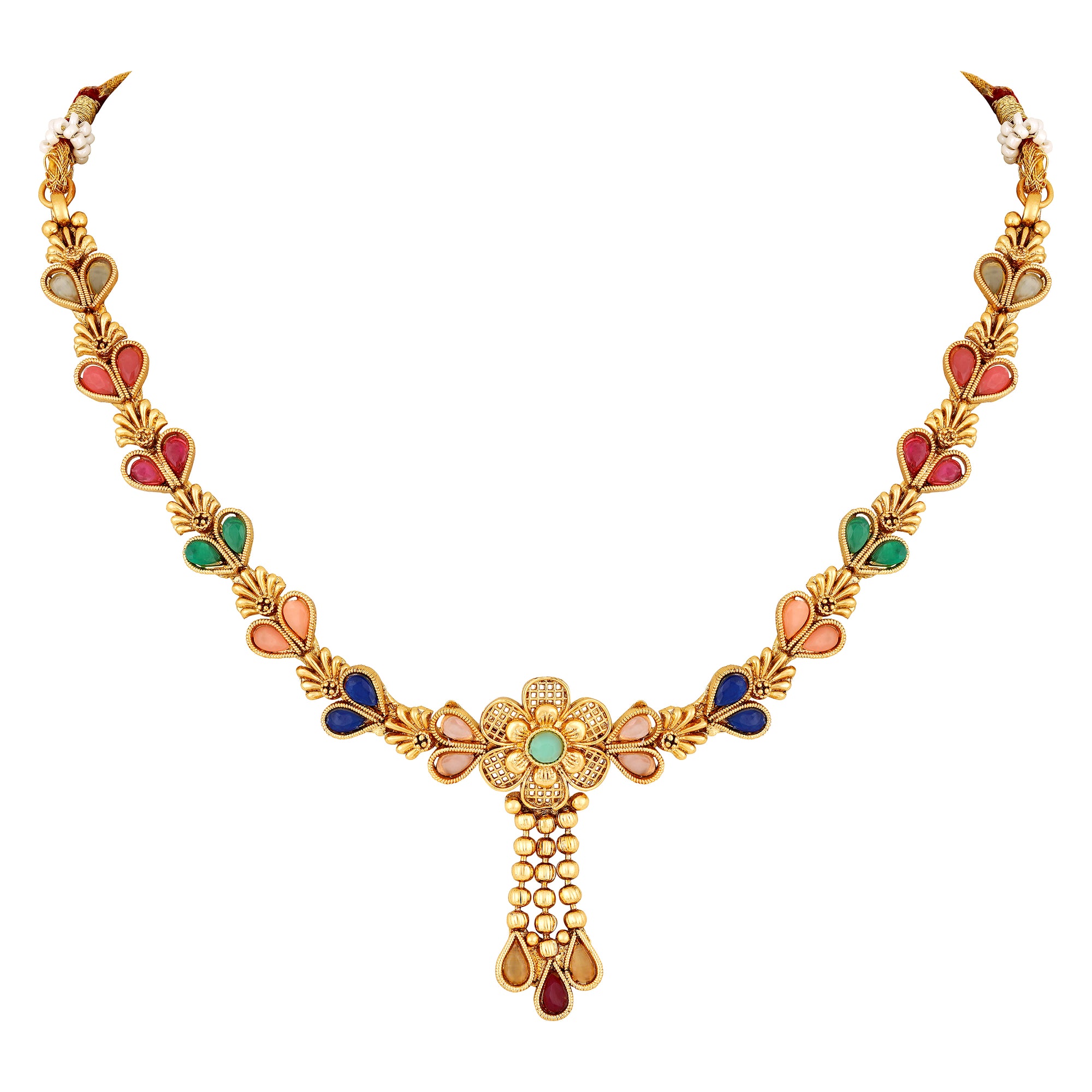Multicolour Floral Necklace Set