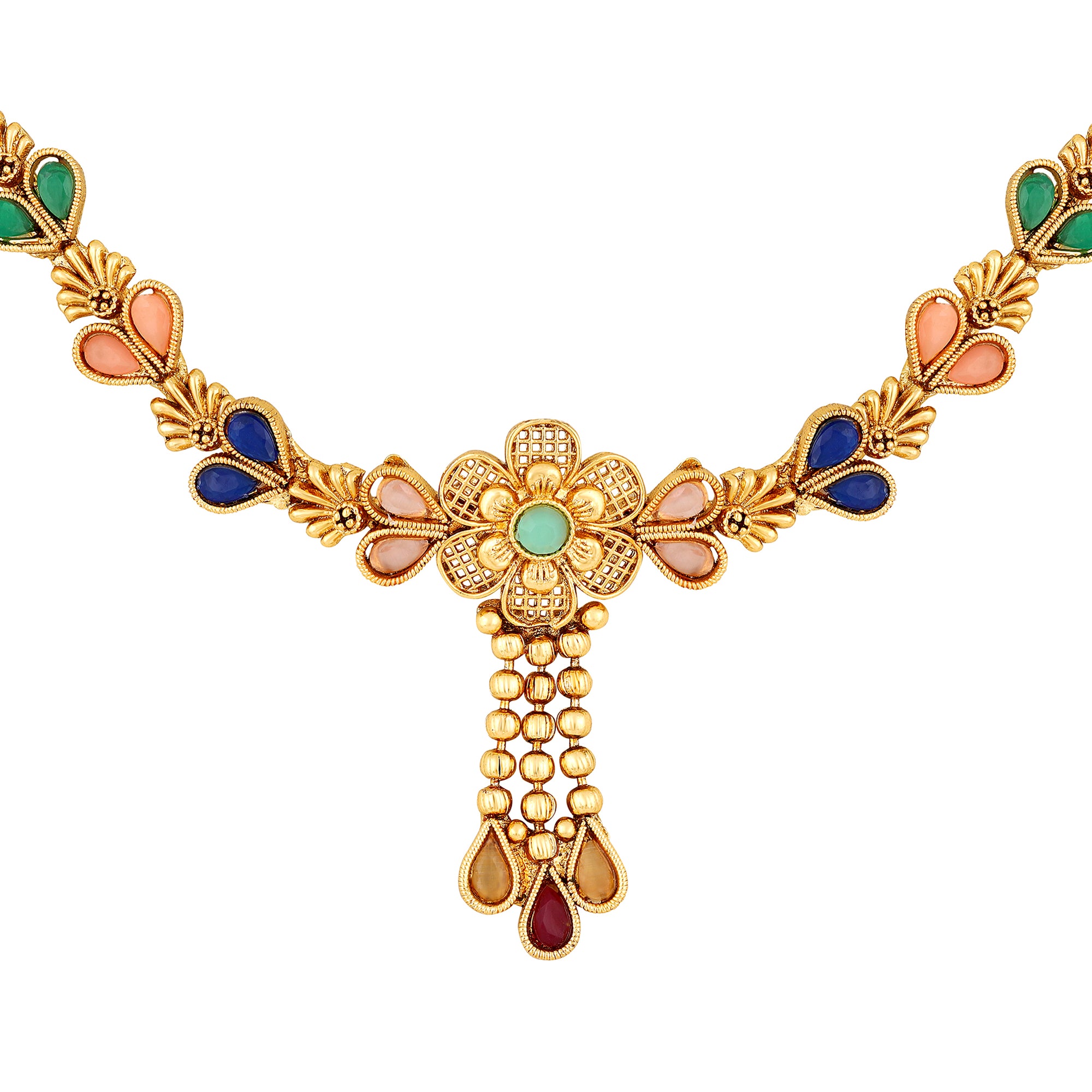 Multicolour Floral Necklace Set