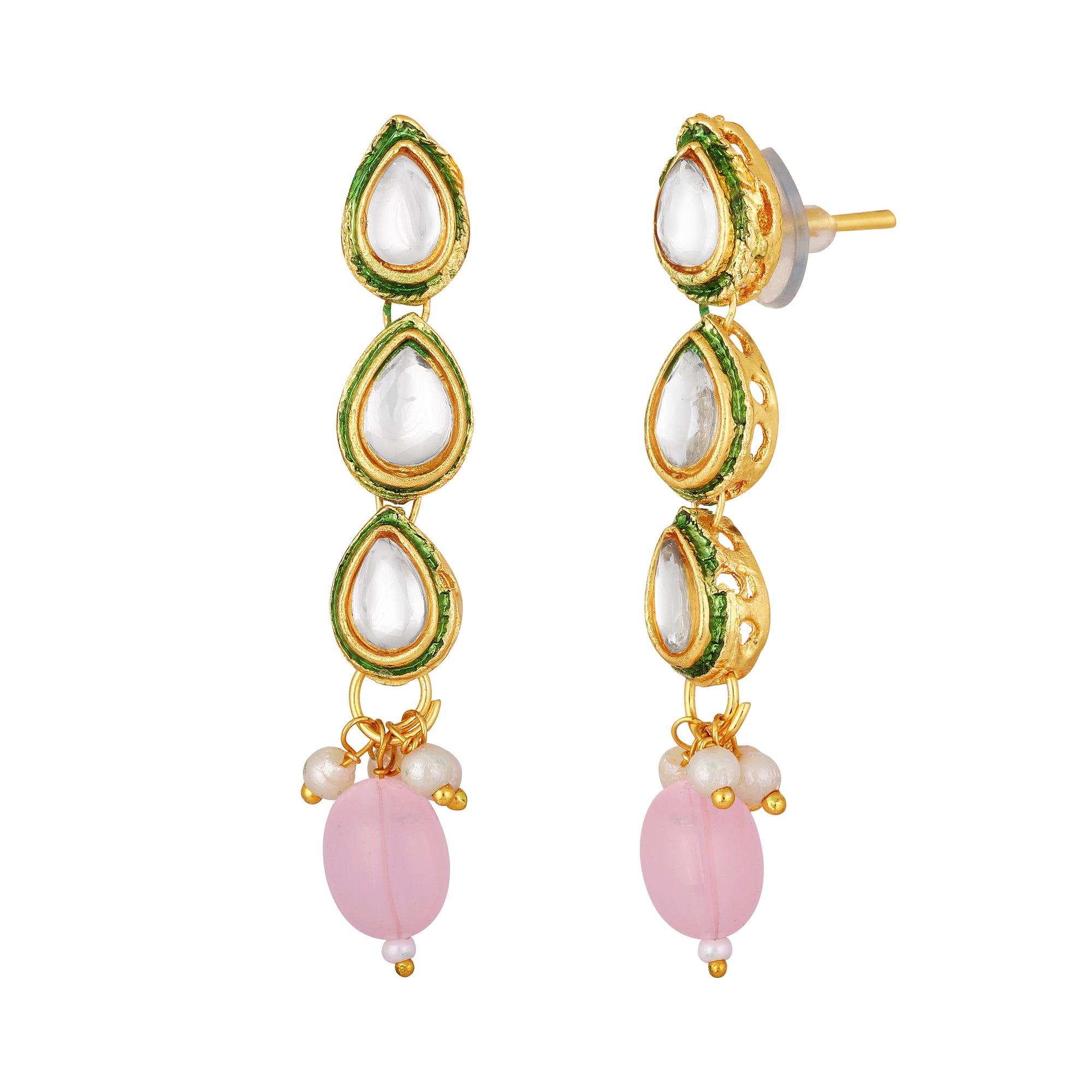 Meenakari Work Multicoloured Kundan Necklace Set