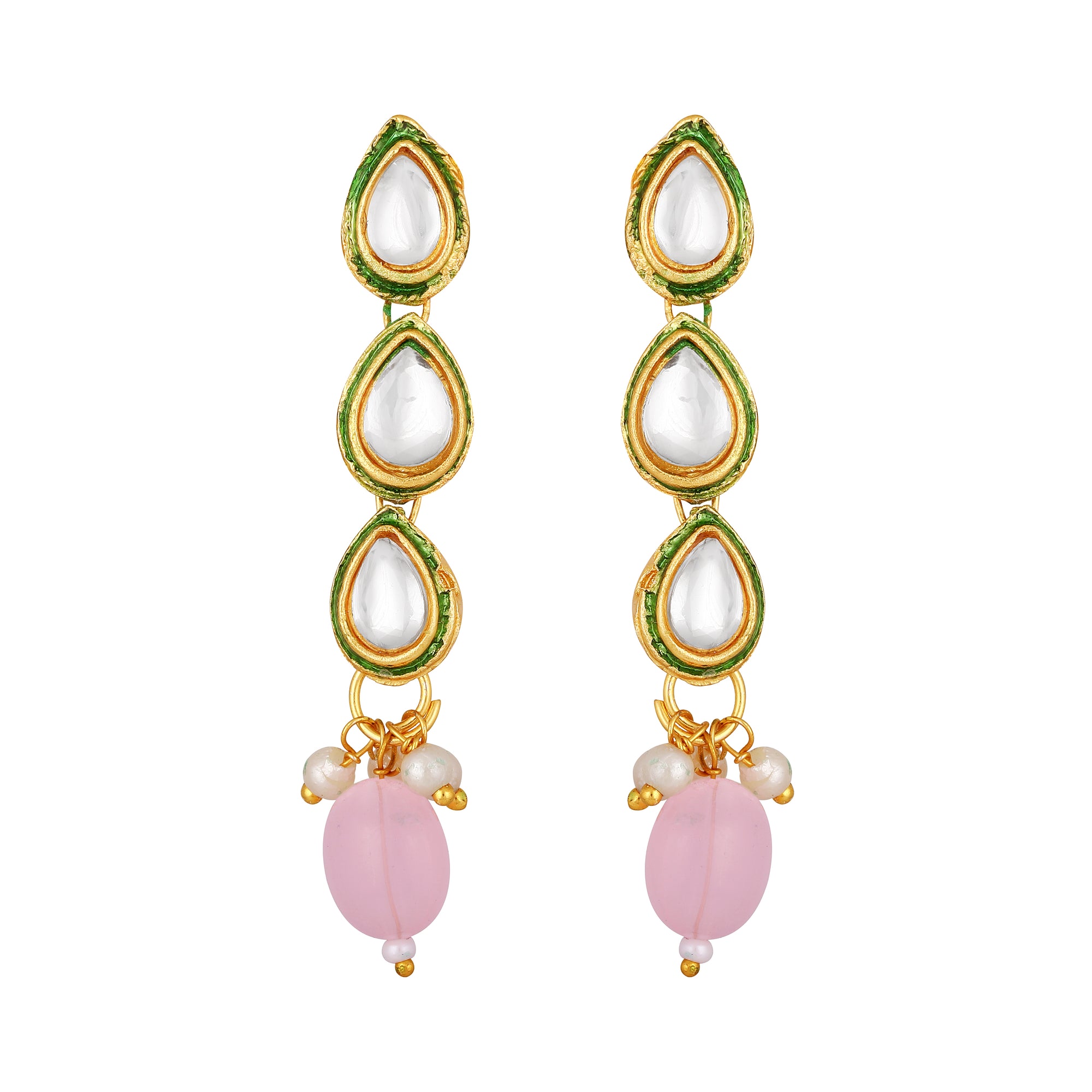 Meenakari Work Multicoloured Kundan Necklace Set