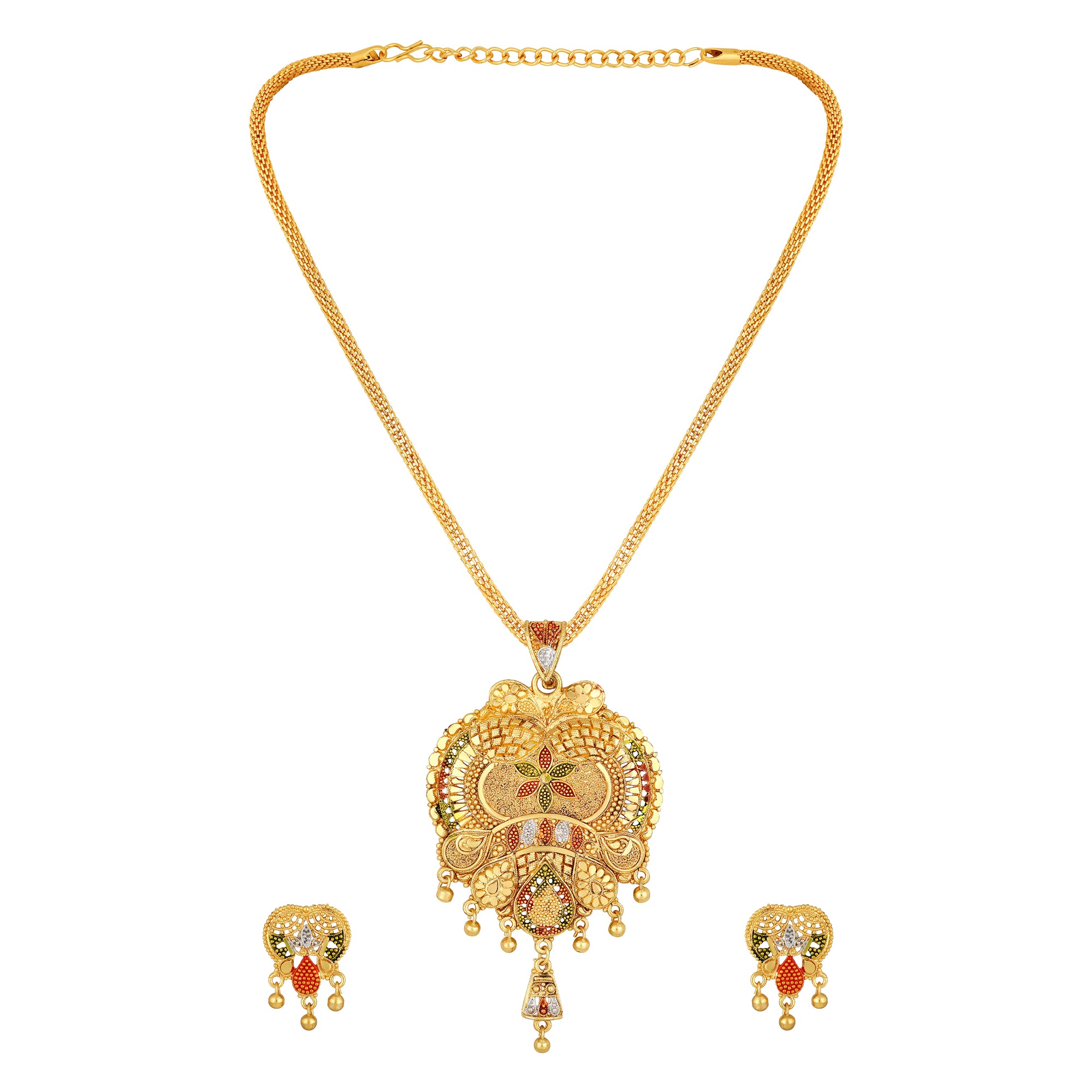Multicoloured Meenakari Work Necklace Set
