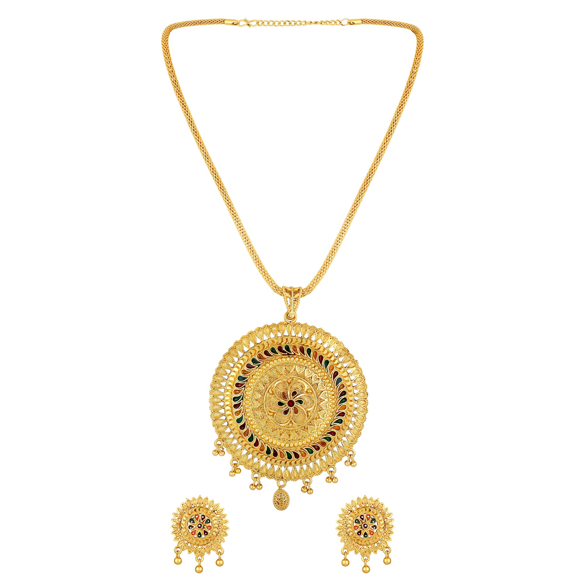 Multicoloured Meenakari Work Necklace Set