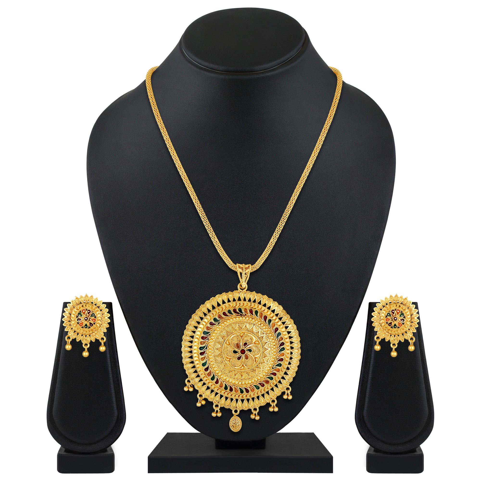 Multicoloured Meenakari Work Necklace Set