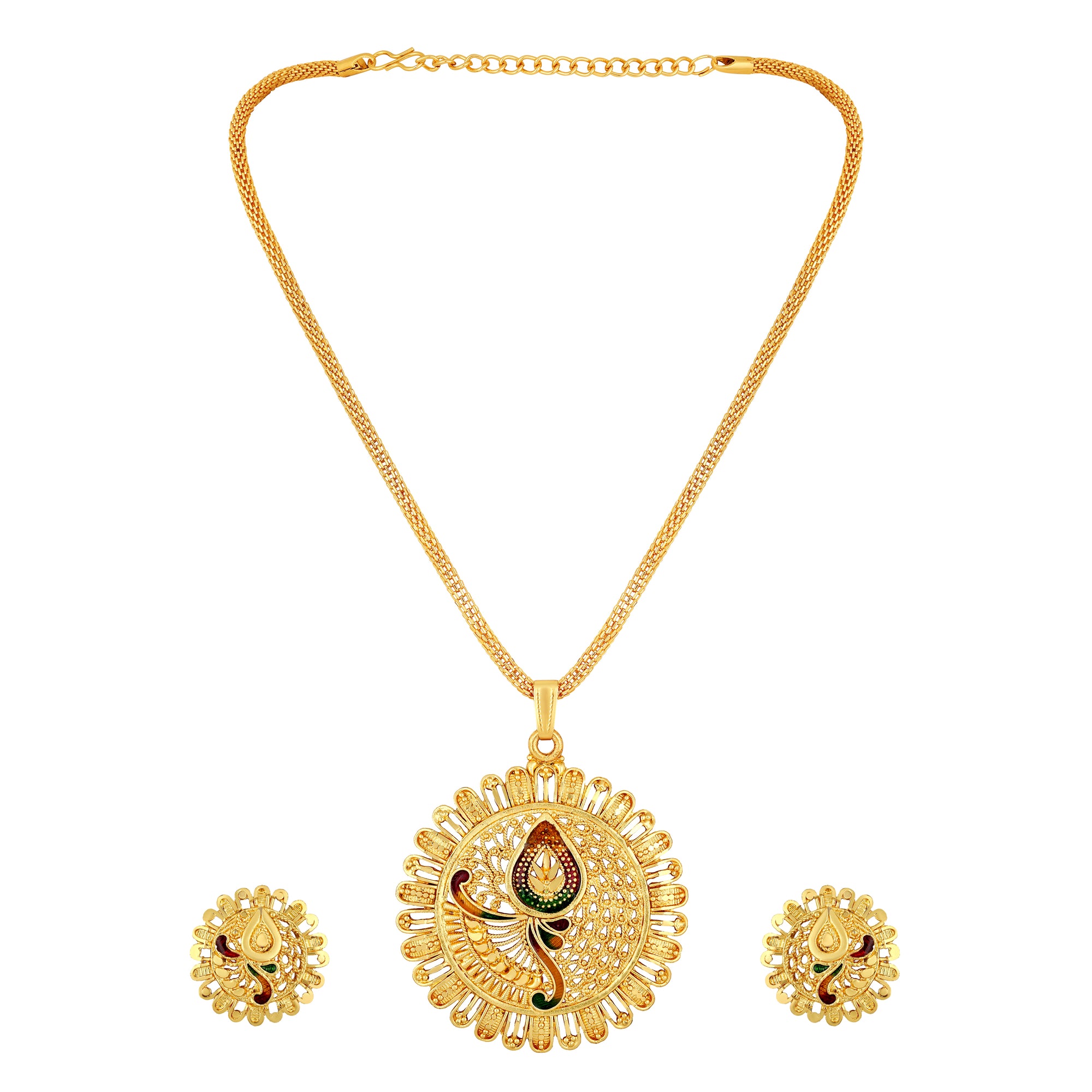 Multicoloured Meenakari Work Necklace Set