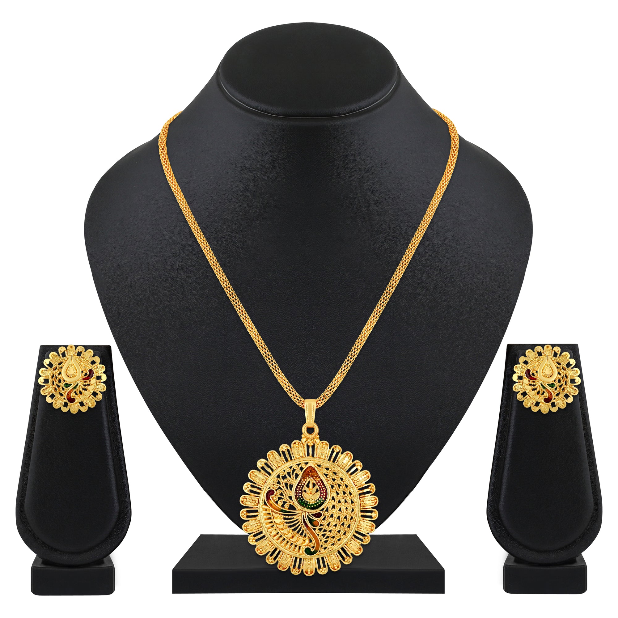 Multicoloured Meenakari Work Necklace Set