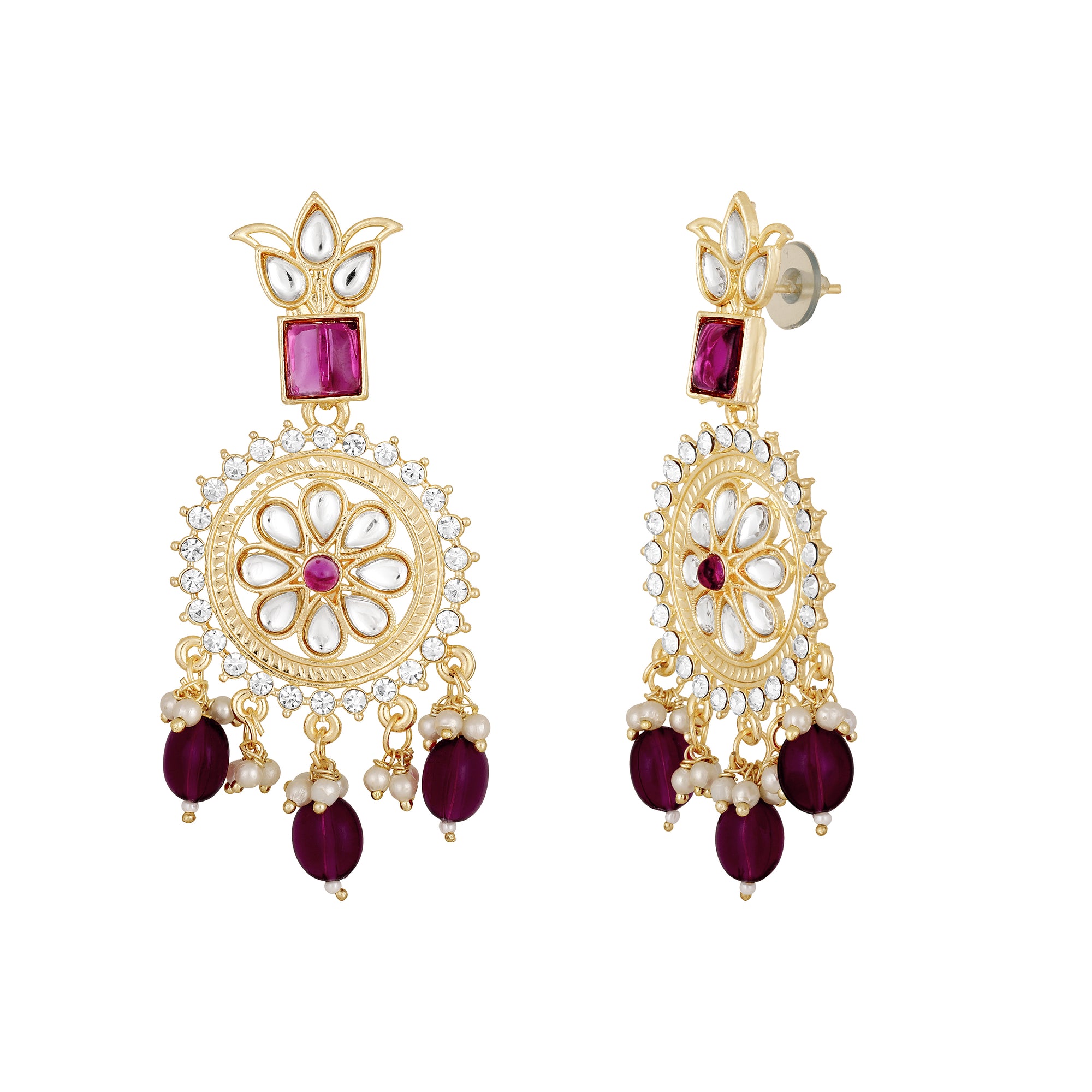 Aritficial Pearl and Kundan Floral Chokar Jewellery Set