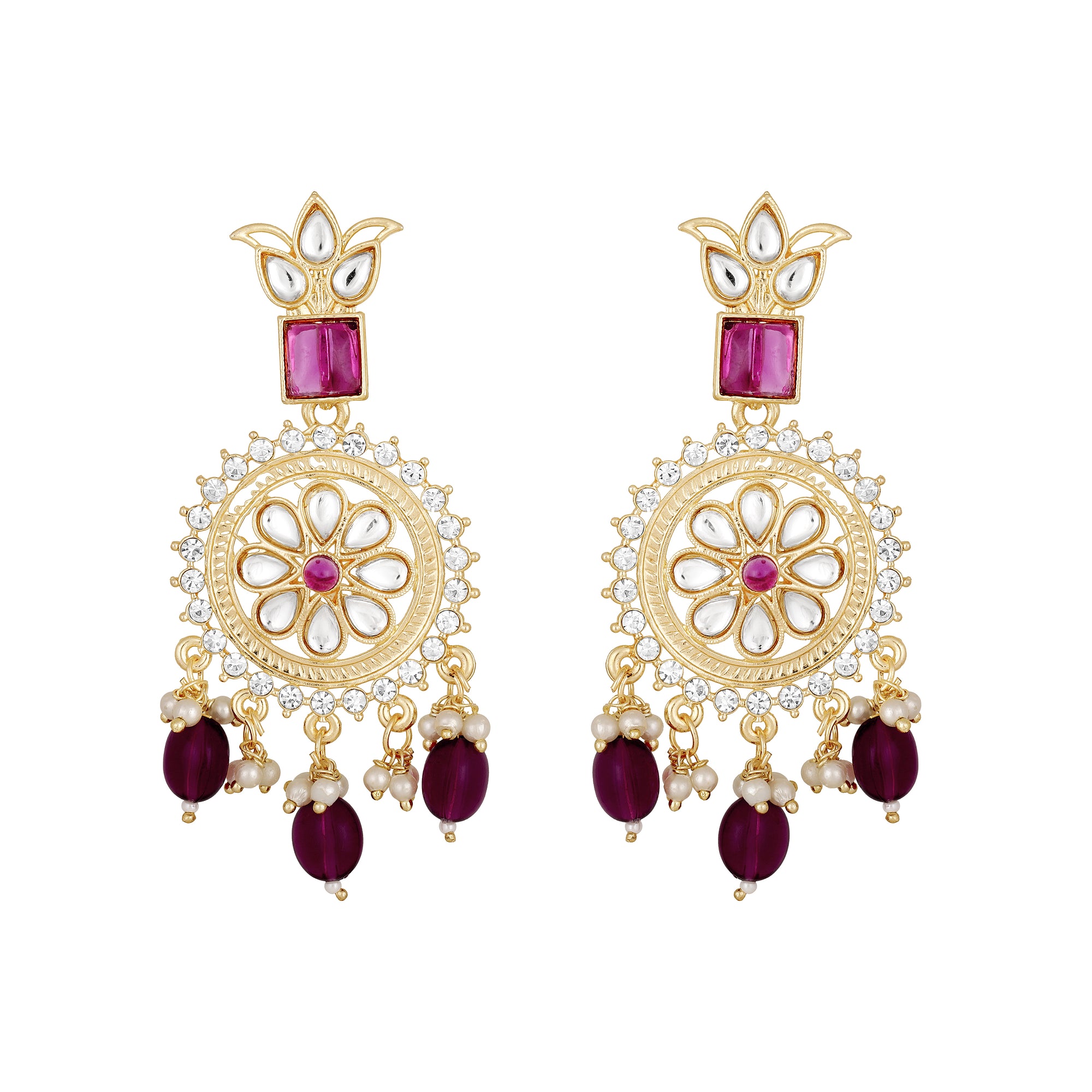 Aritficial Pearl and Kundan Floral Chokar Jewellery Set