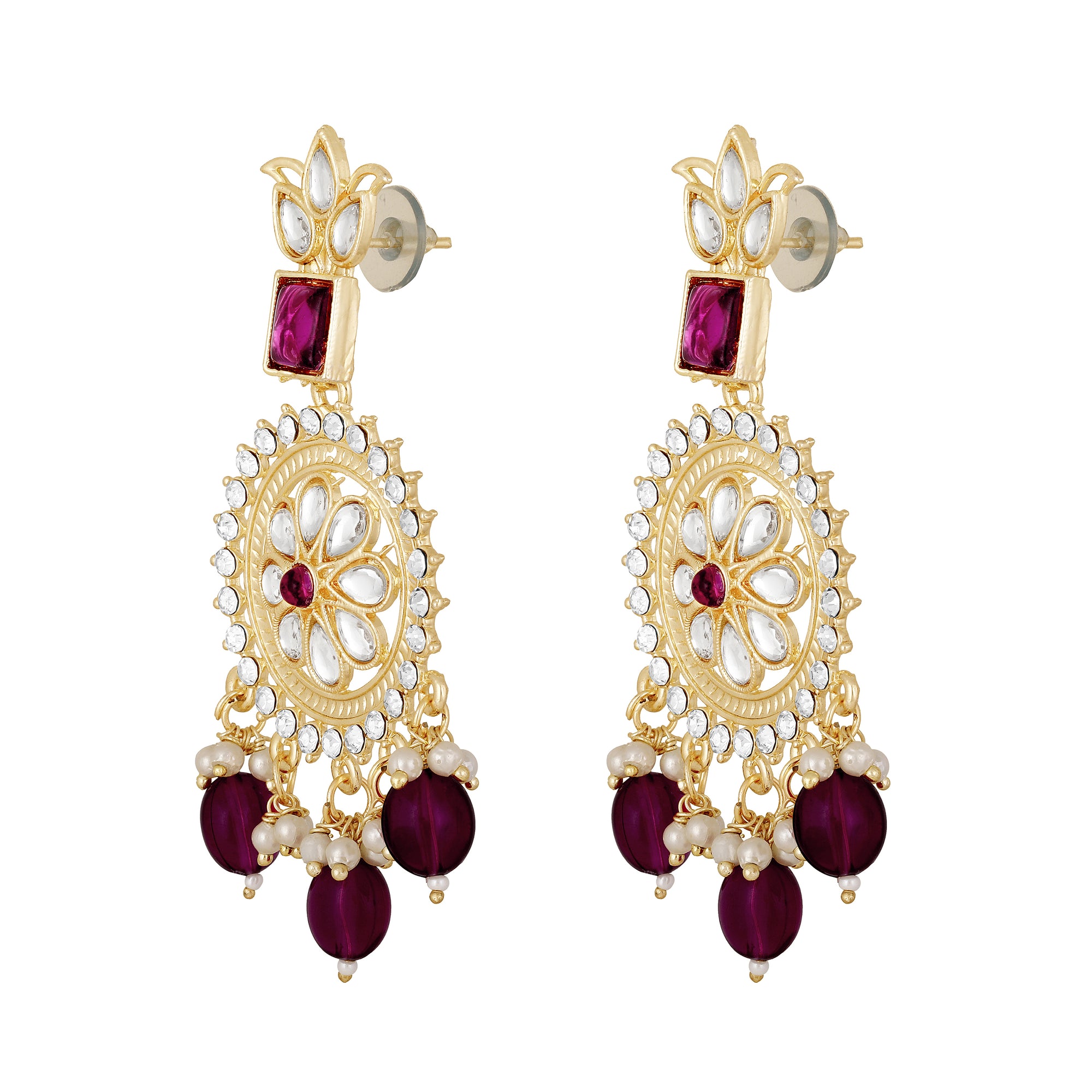 Aritficial Pearl and Kundan Floral Chokar Jewellery Set