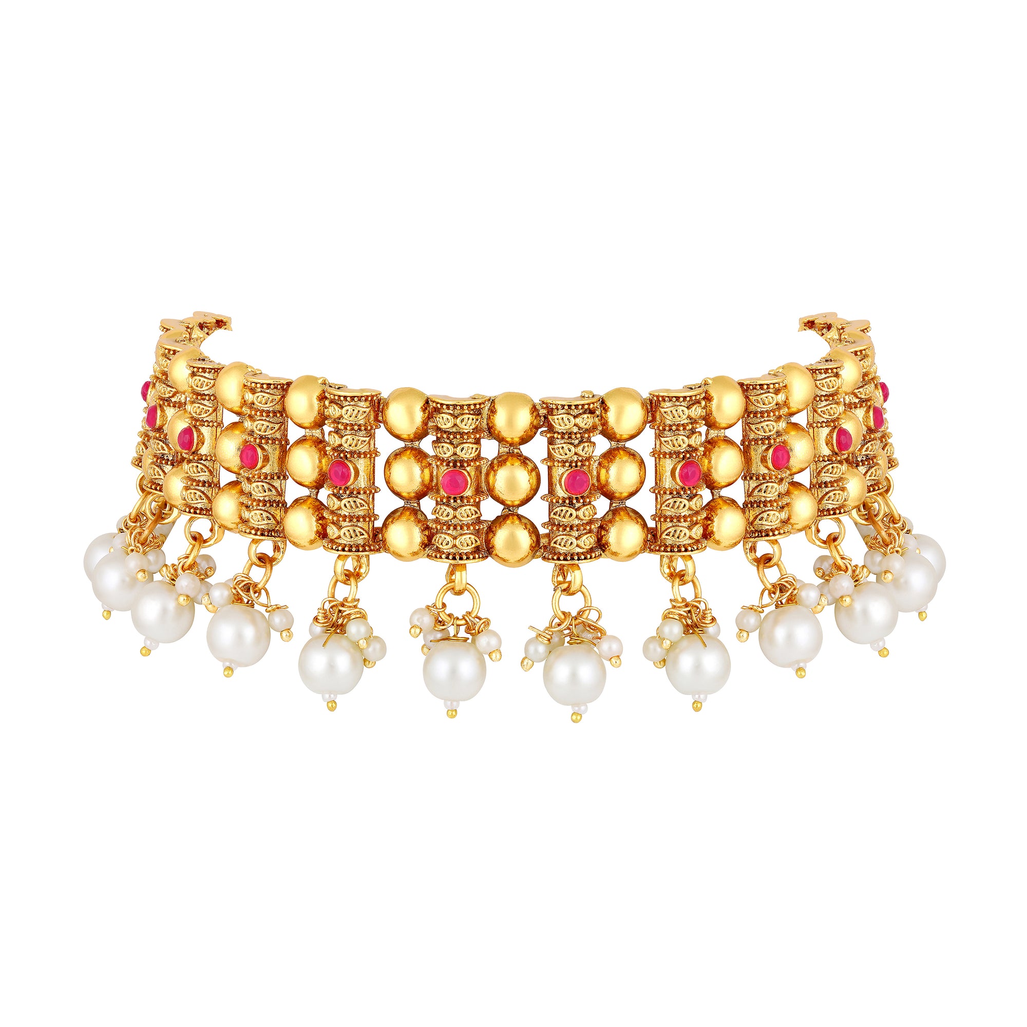 White Kundan Chokar Necklace Set