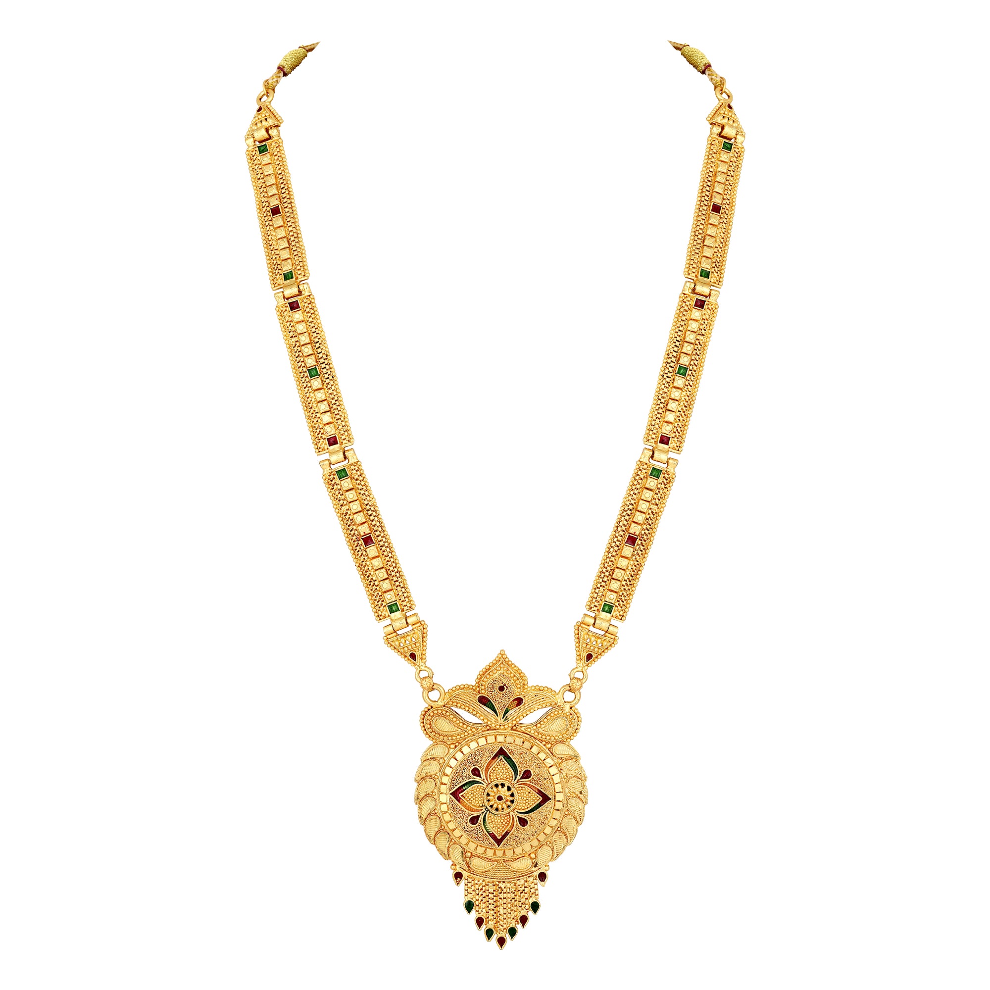 Multicoloured Meenakari Work Floral Necklace Set