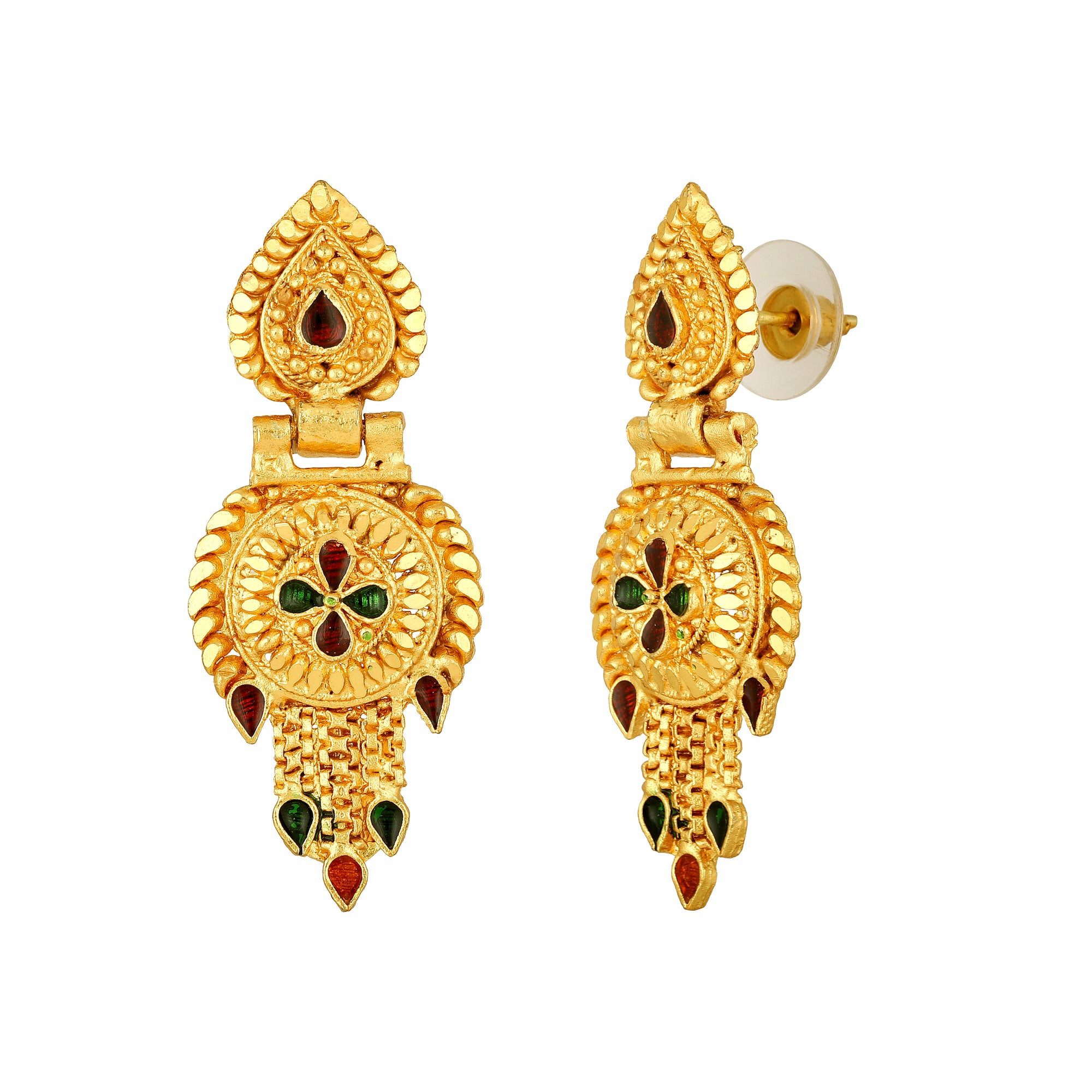 Multicoloured Meenakari Work Floral Necklace Set