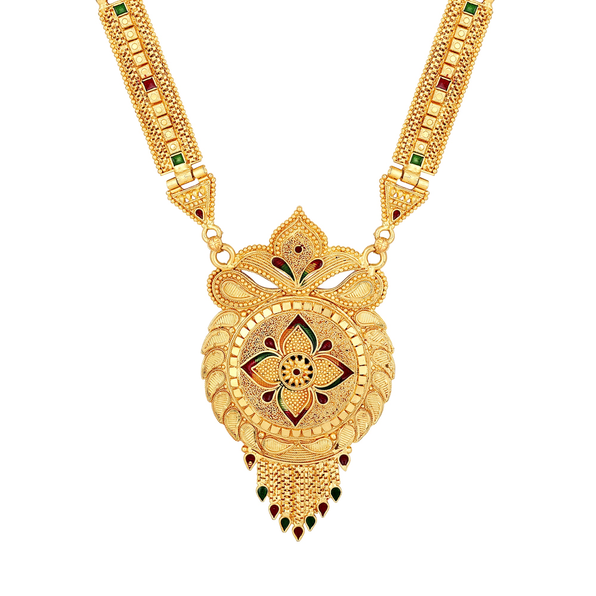 Multicoloured Meenakari Work Floral Necklace Set