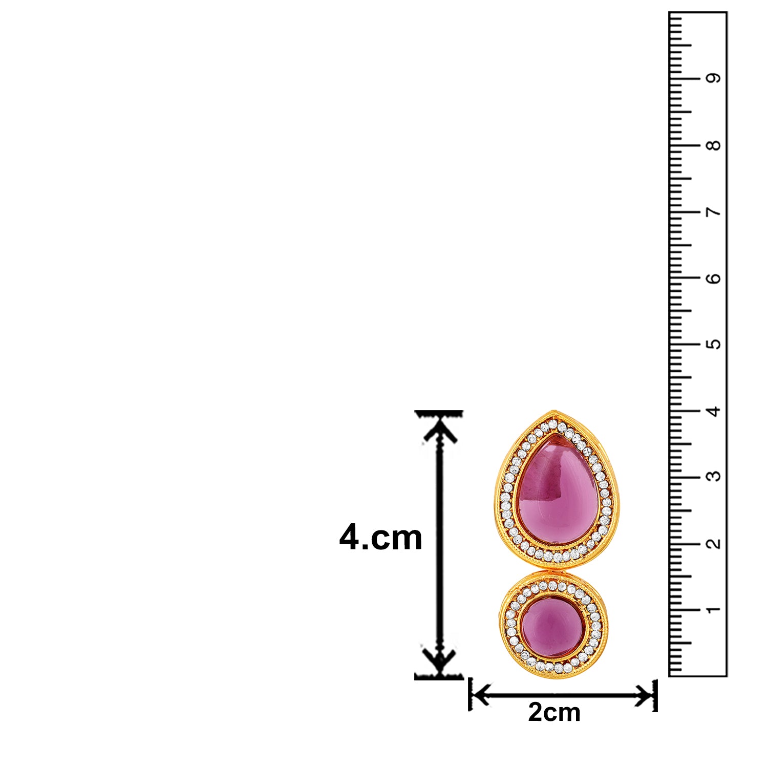 Glassy Purple Kundan Earrings