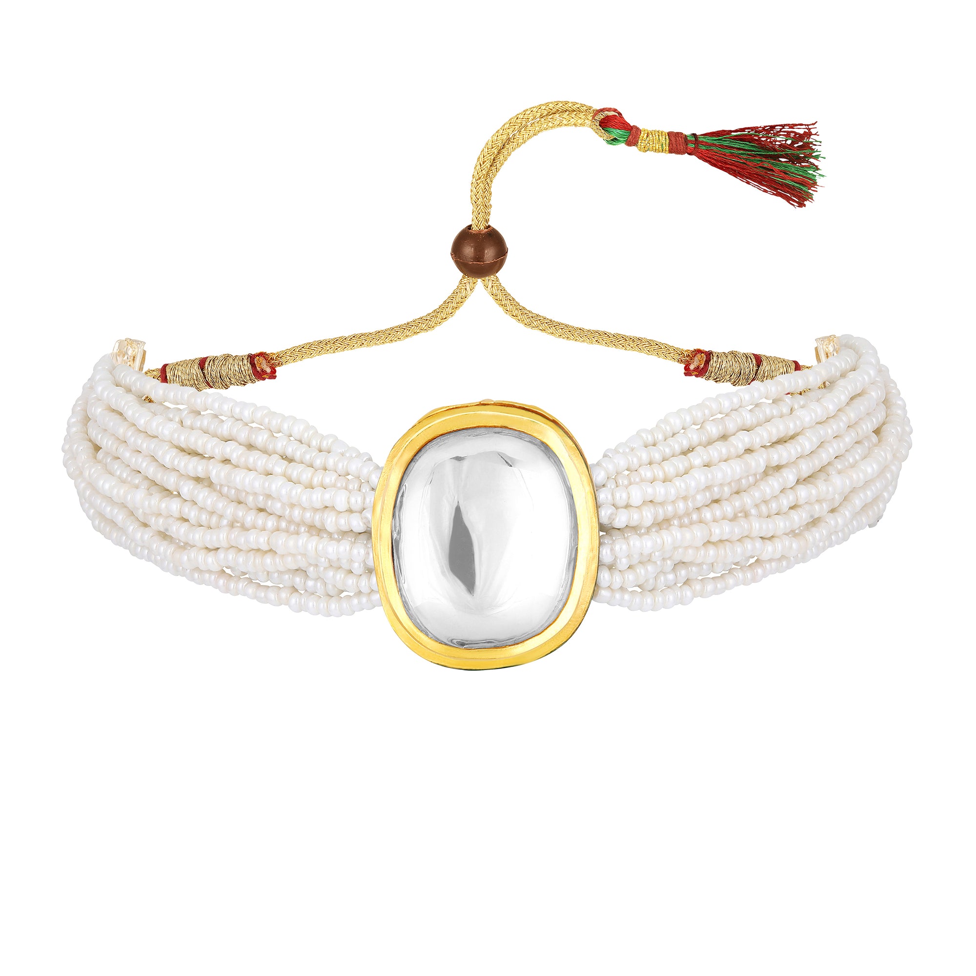 White Kundan Necklace Set