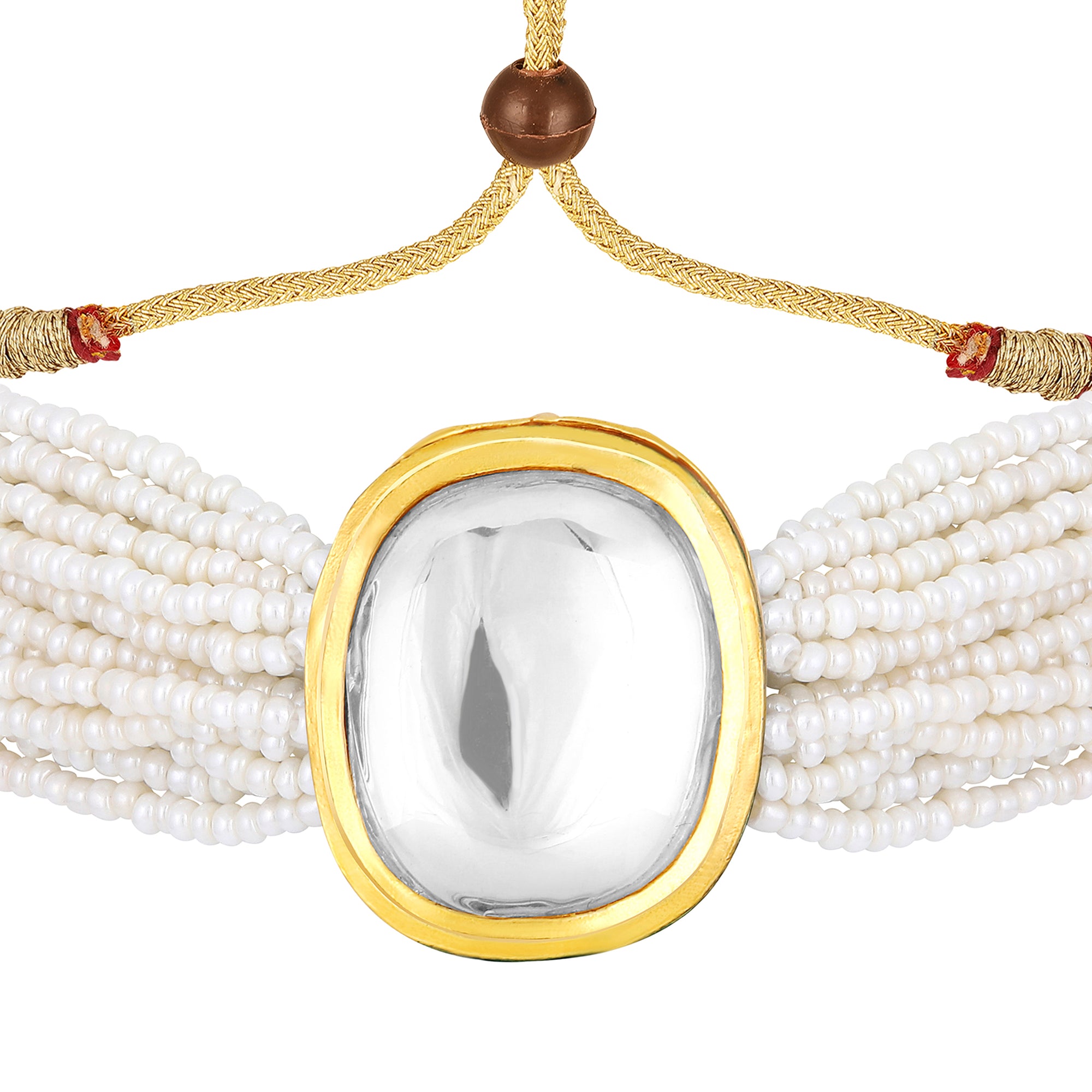 White Kundan Necklace Set
