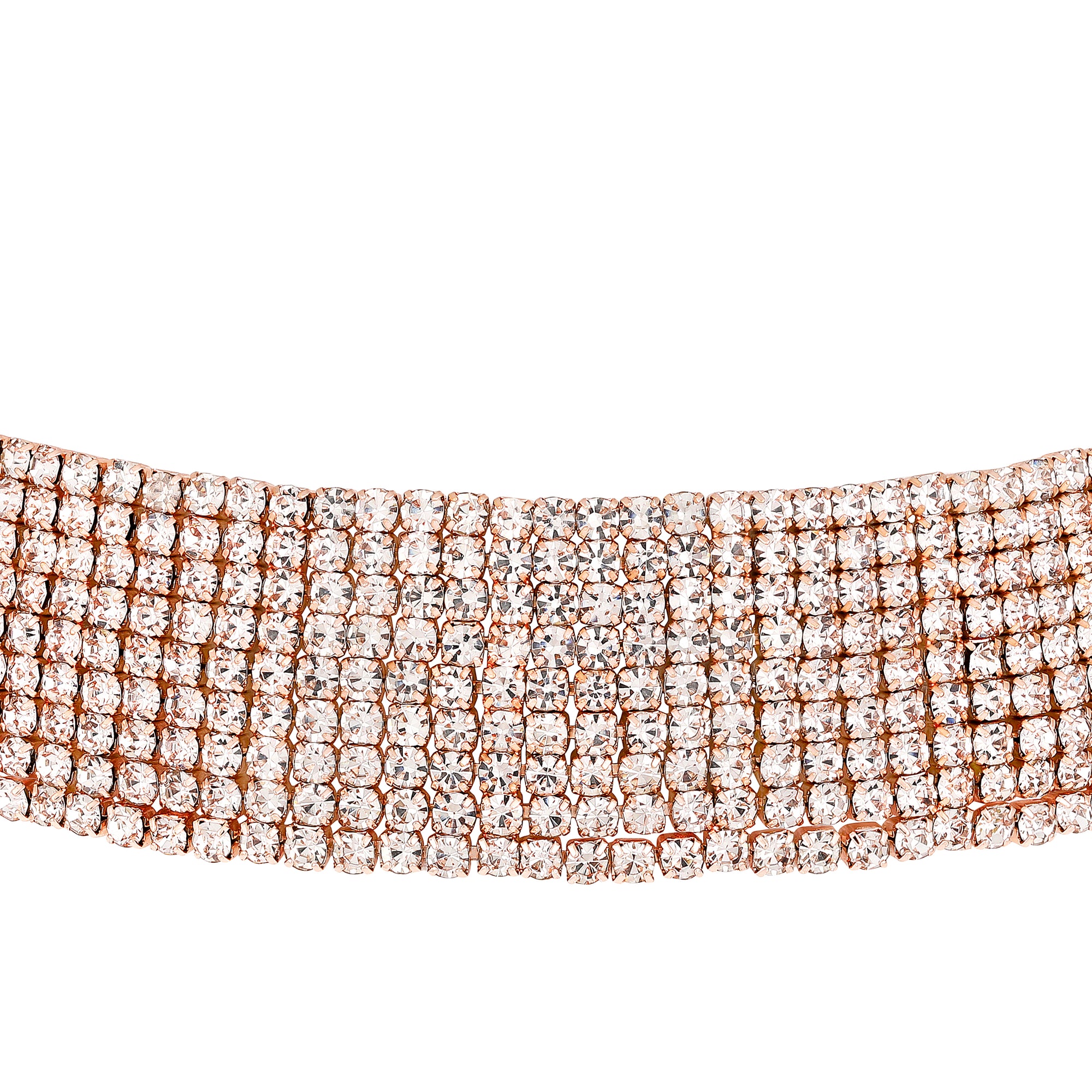 Rhodium Plated Studed Choker Necklace Set