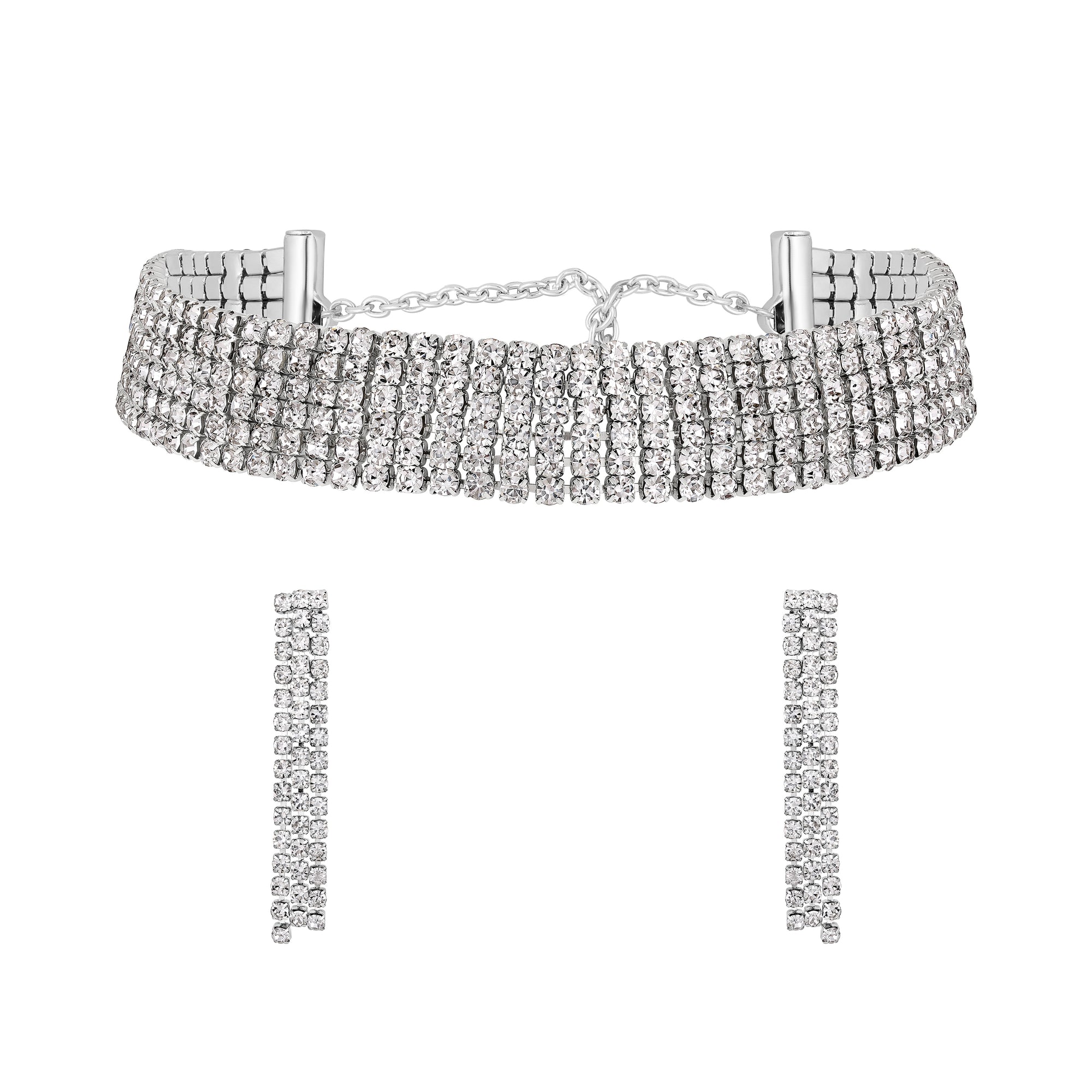 Rose Studed Chokar Necklace Set