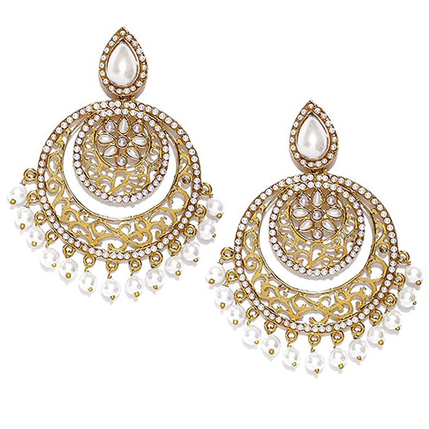 Ethnic Chandbali Traditional Earring with Pearl
