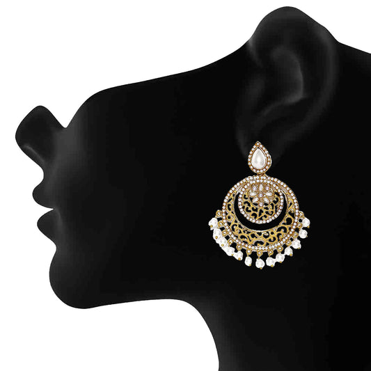 Ethnic Chandbali Traditional Earring with Pearl
