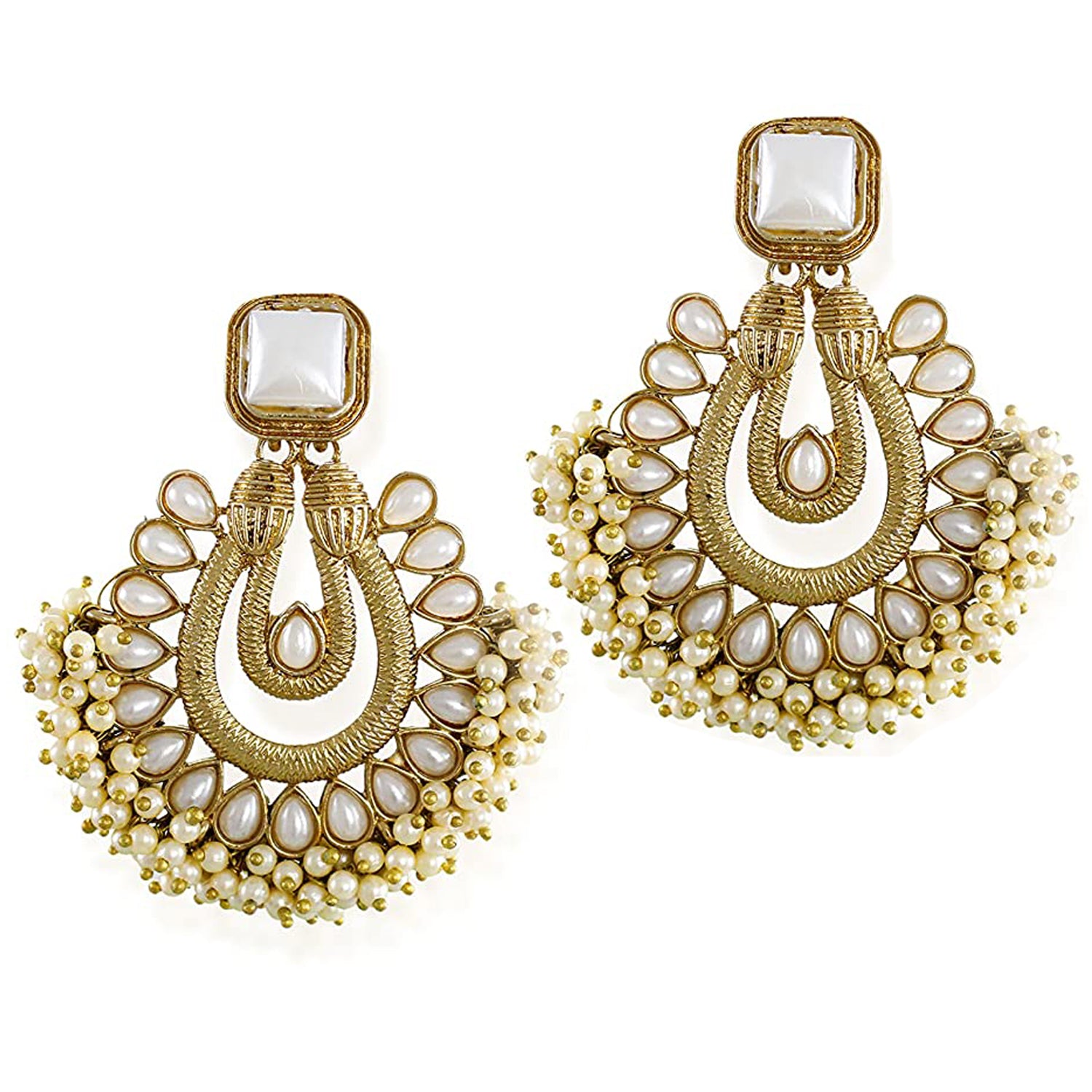 Traditional Pearl Ghungroo Chandelier Earring