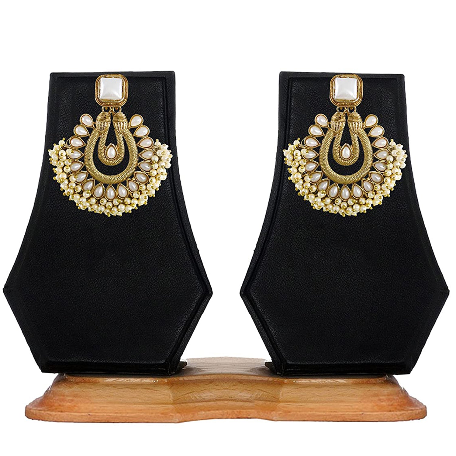 Traditional Pearl Ghungroo Chandelier Earring