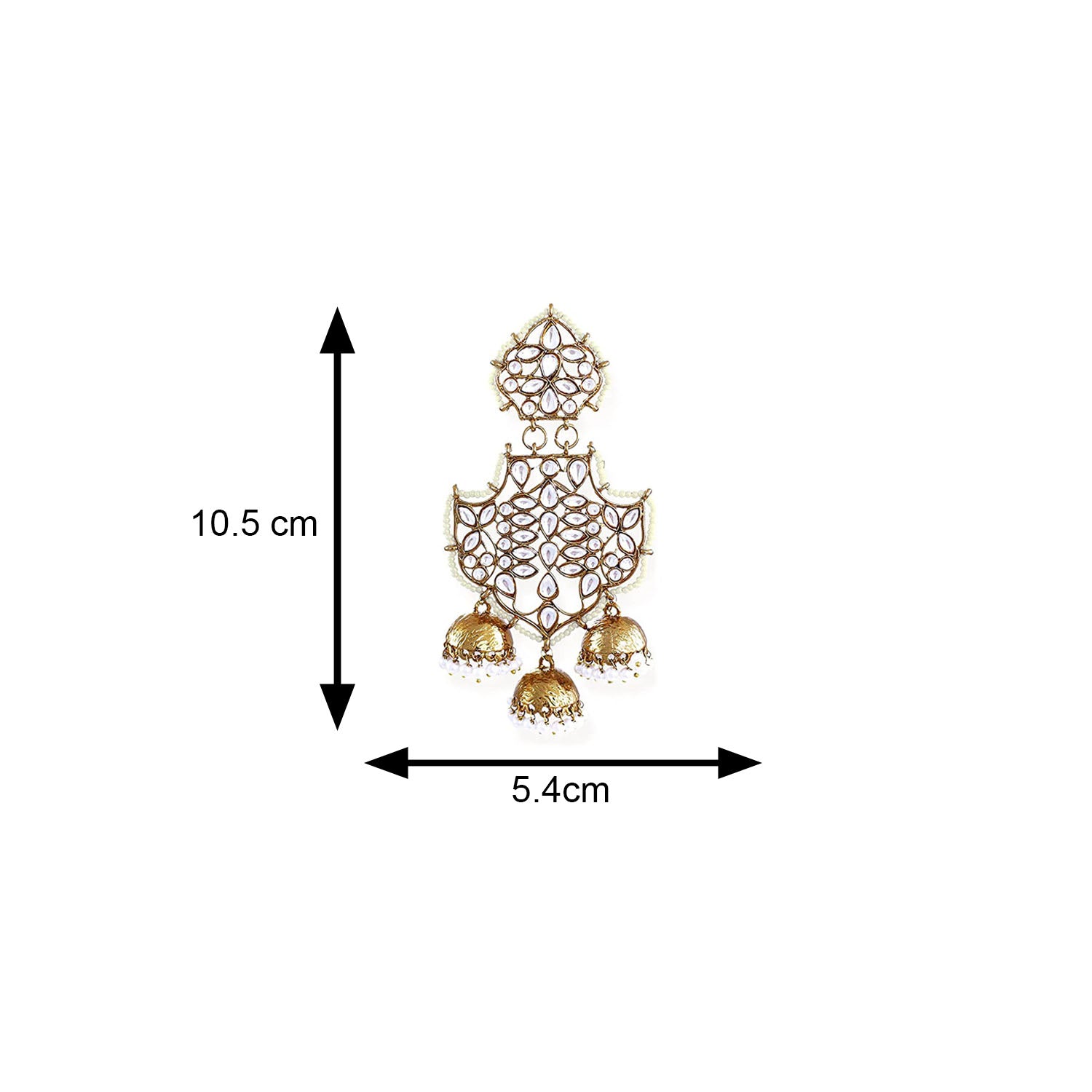 Traditional Kundan and Pearl Drop Jhumki Earring